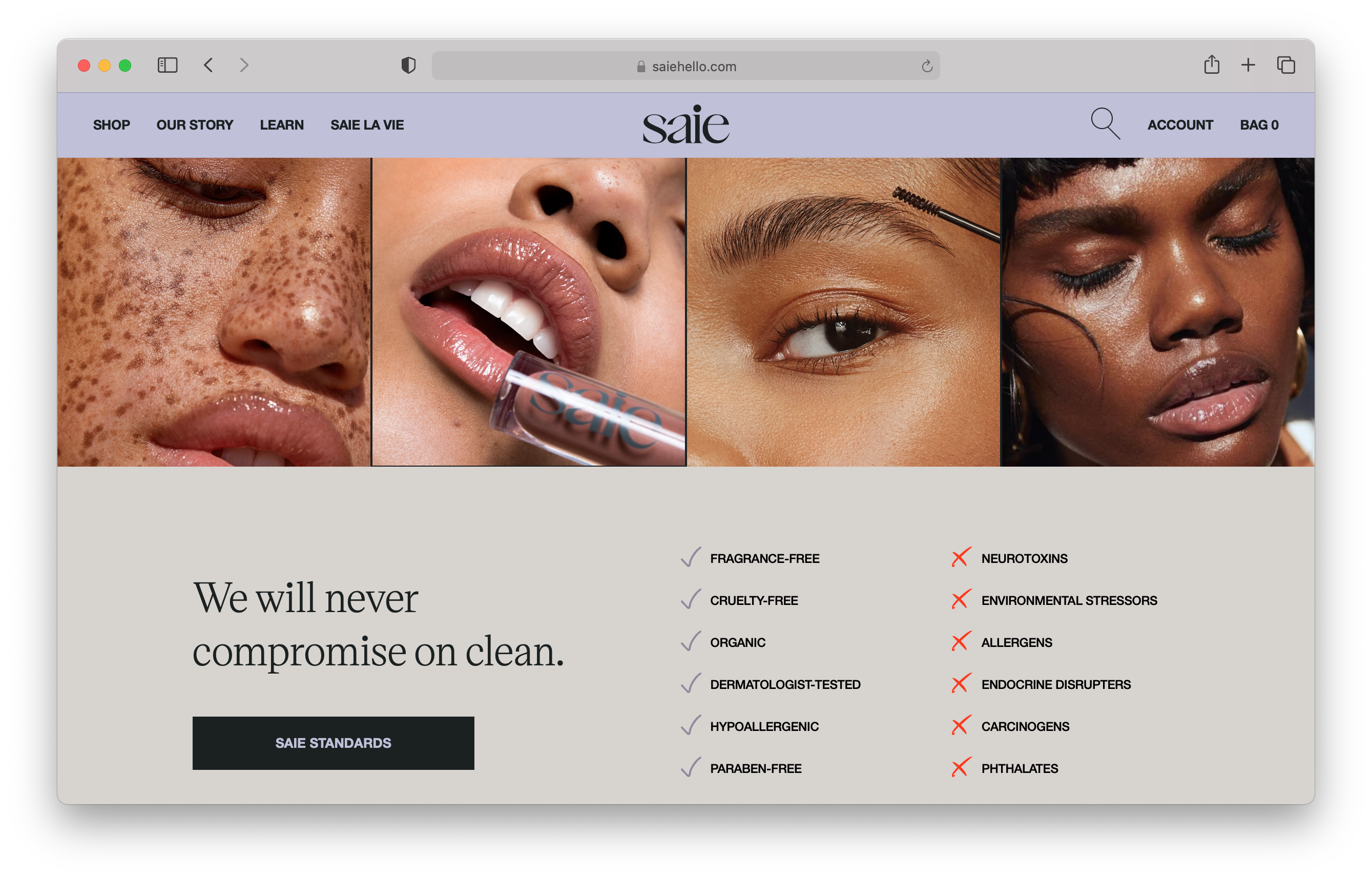 Saie Beauty screenshot