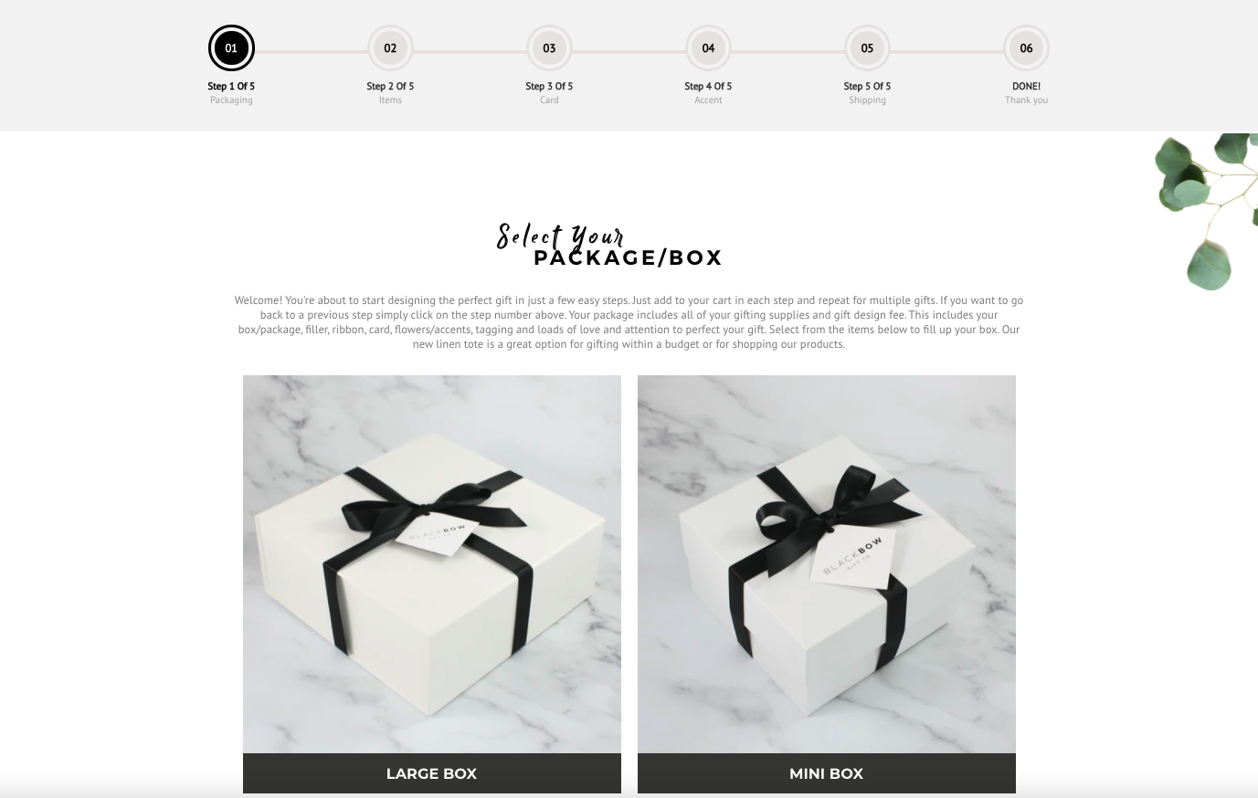 Innovative 'Build a Box' Feature for Curated Gift Box Company