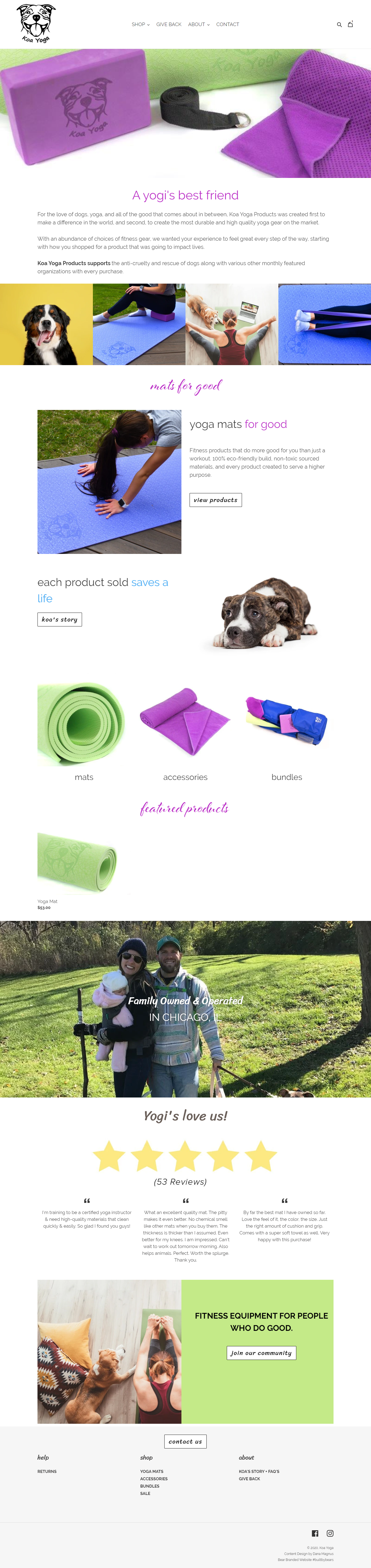 Unique Website Design & Optimization for Koa Yoga