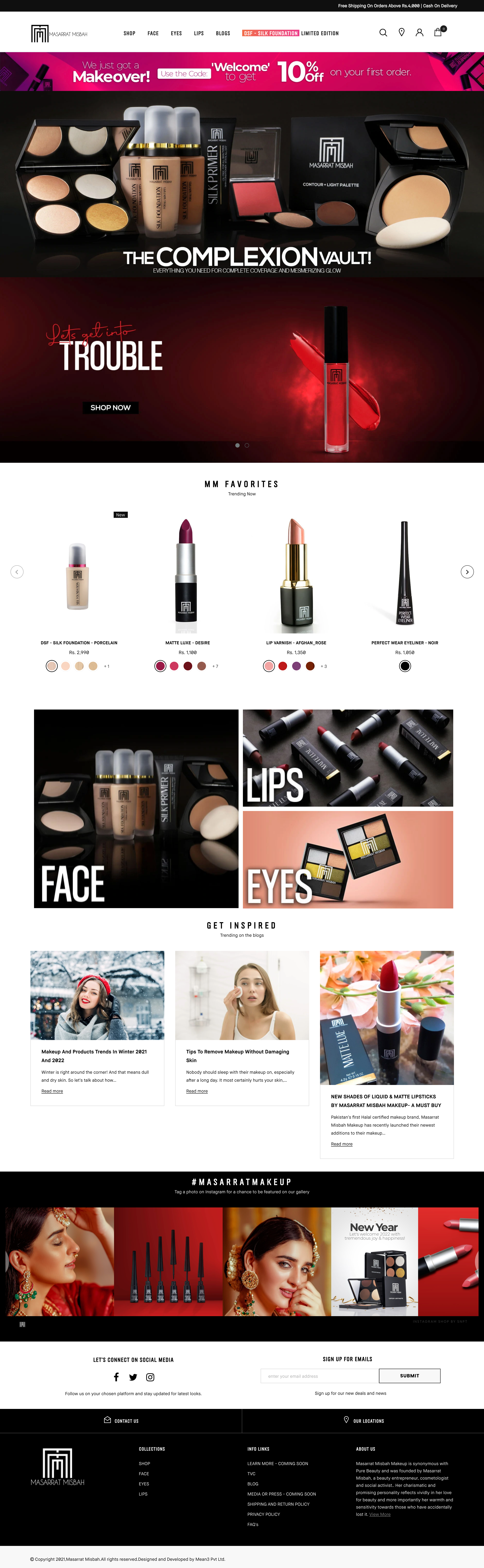 Masarratmakeup.com website design and development screenshot