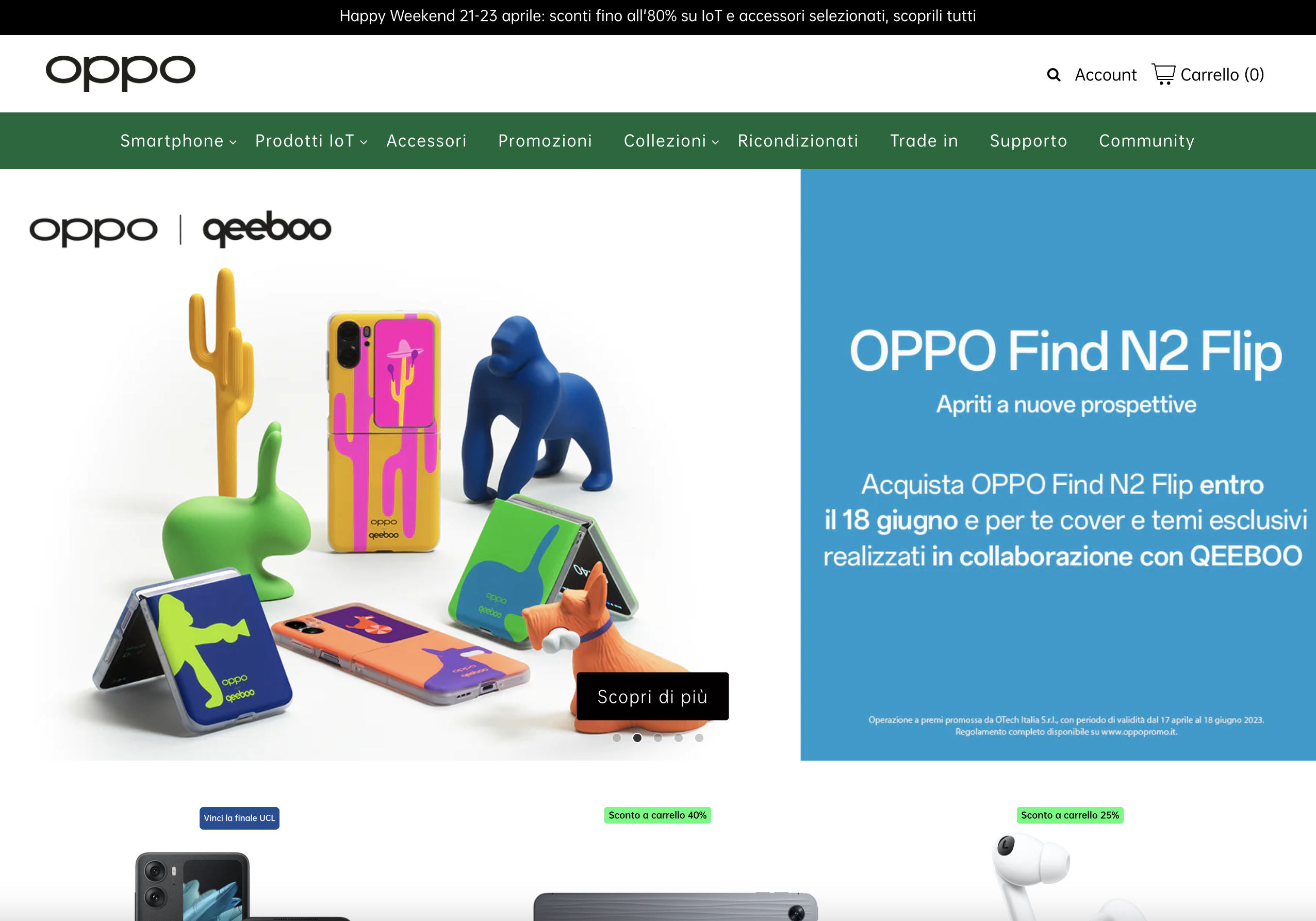 Oppo su Shopify Plus e app finanziamenti Agos screenshot