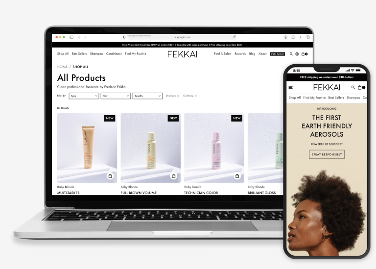 New Design and Build on Shopify 2.0 for Fekkai screenshot