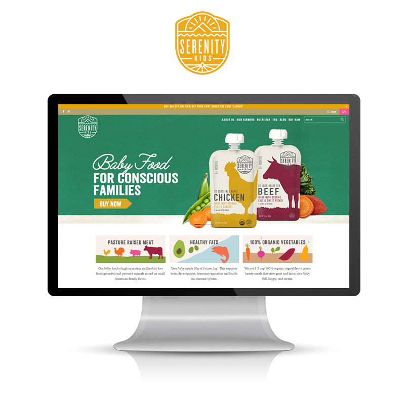 Serenity Kids Baby Food - Shopify Redesign and Ongoing Site Management screenshot