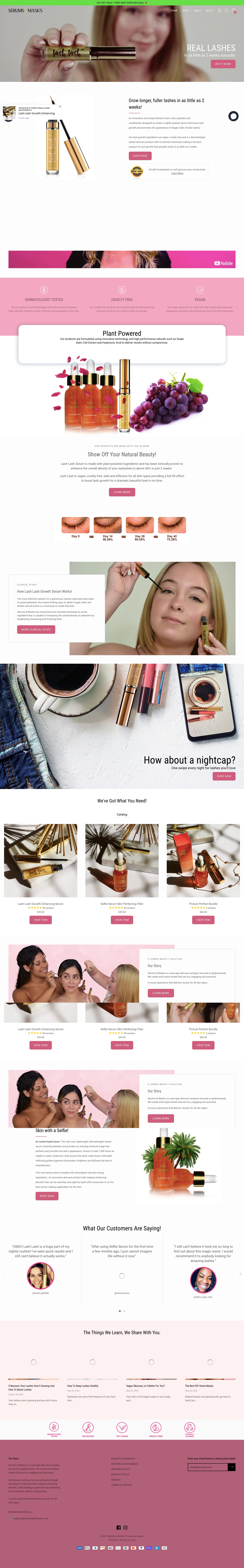 Ongoing Website Management and Support for Serums & Mask