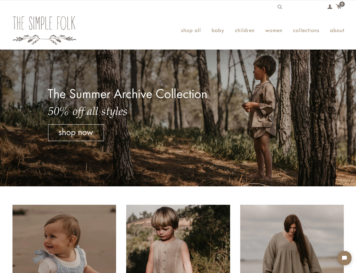 Clothing brand- Shopify screenshot