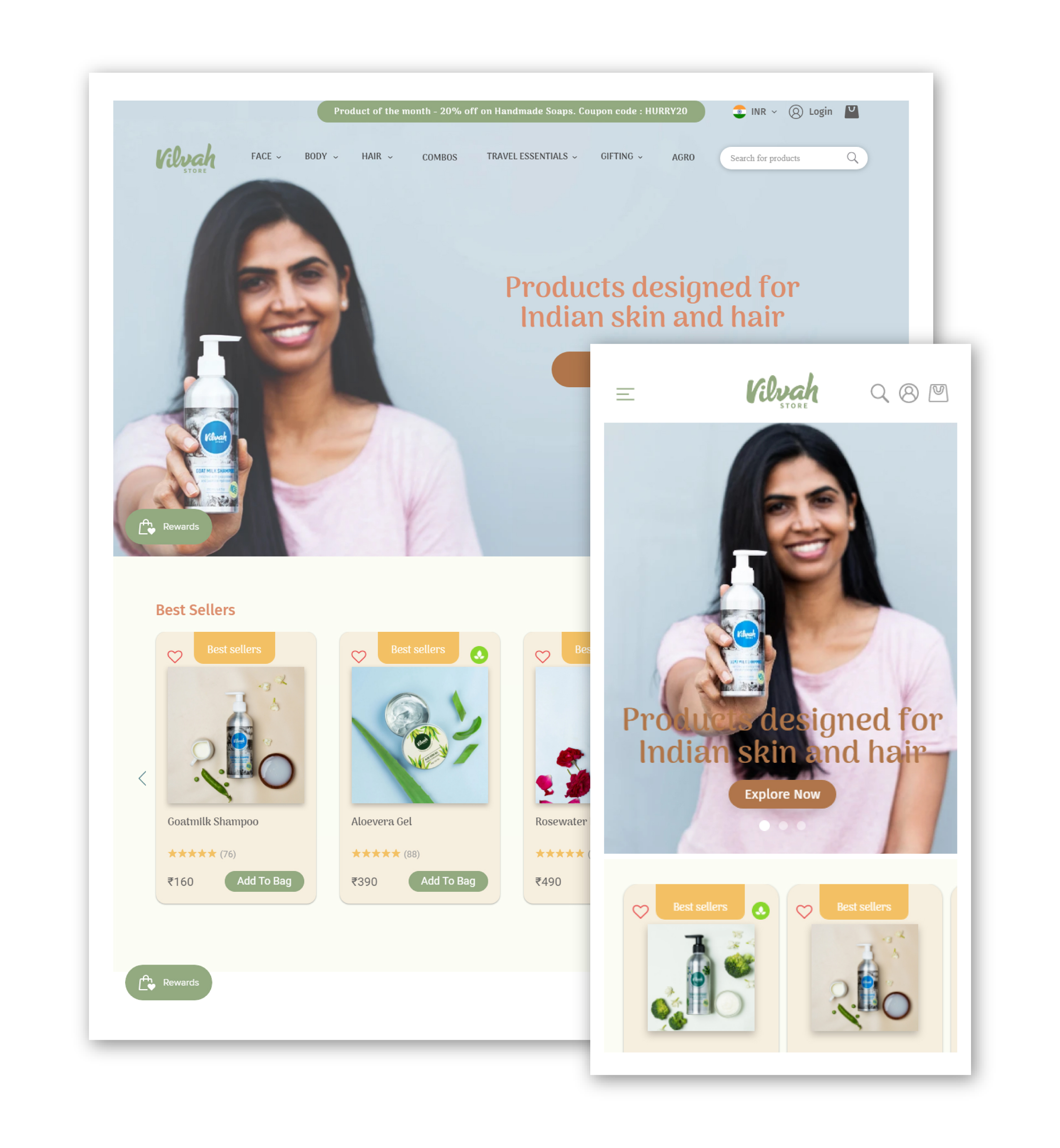 Custom Theme Development for Vilvah Store