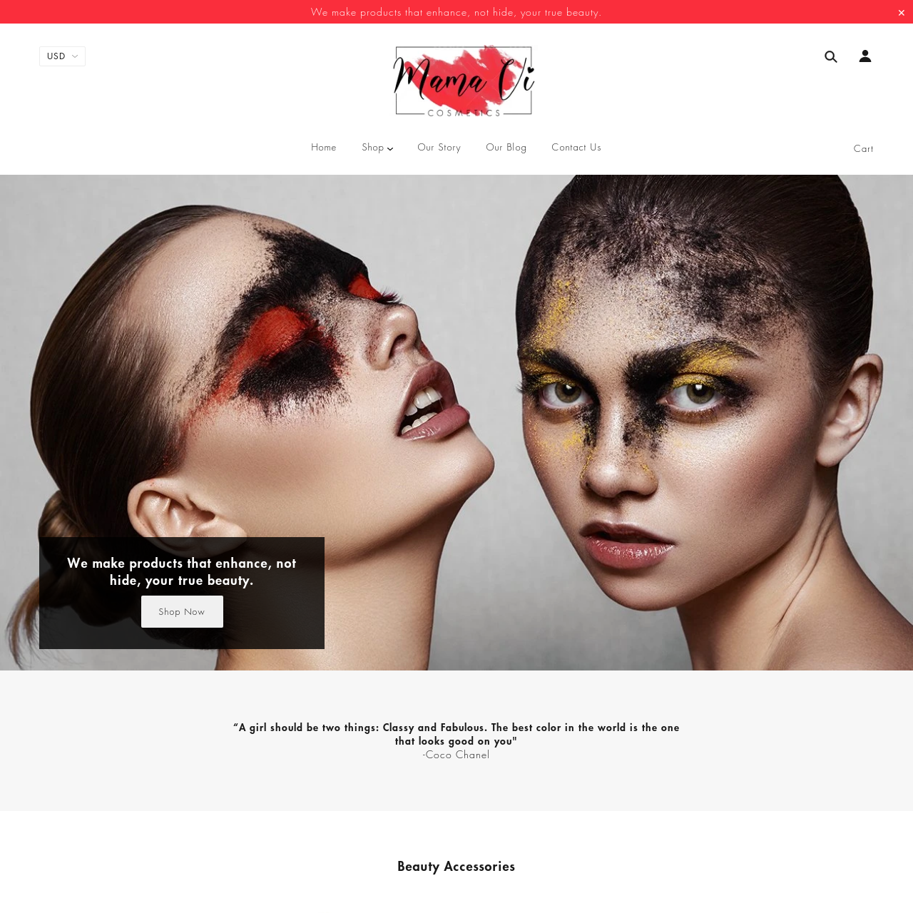 Website Redesign for Mama Vi Cosmetic Fashion Brand
