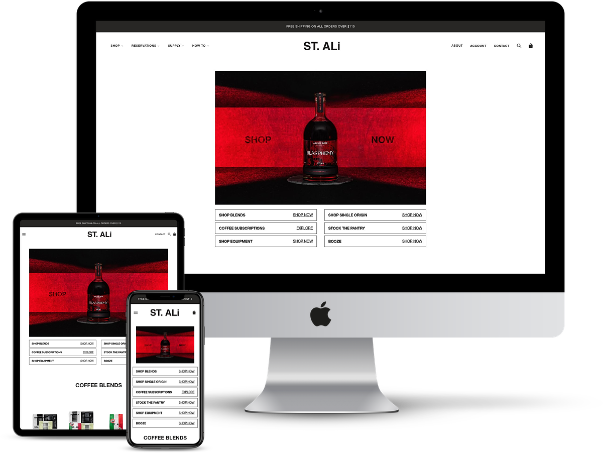 Revamped Shopify Design for St Ali Coffee Brand