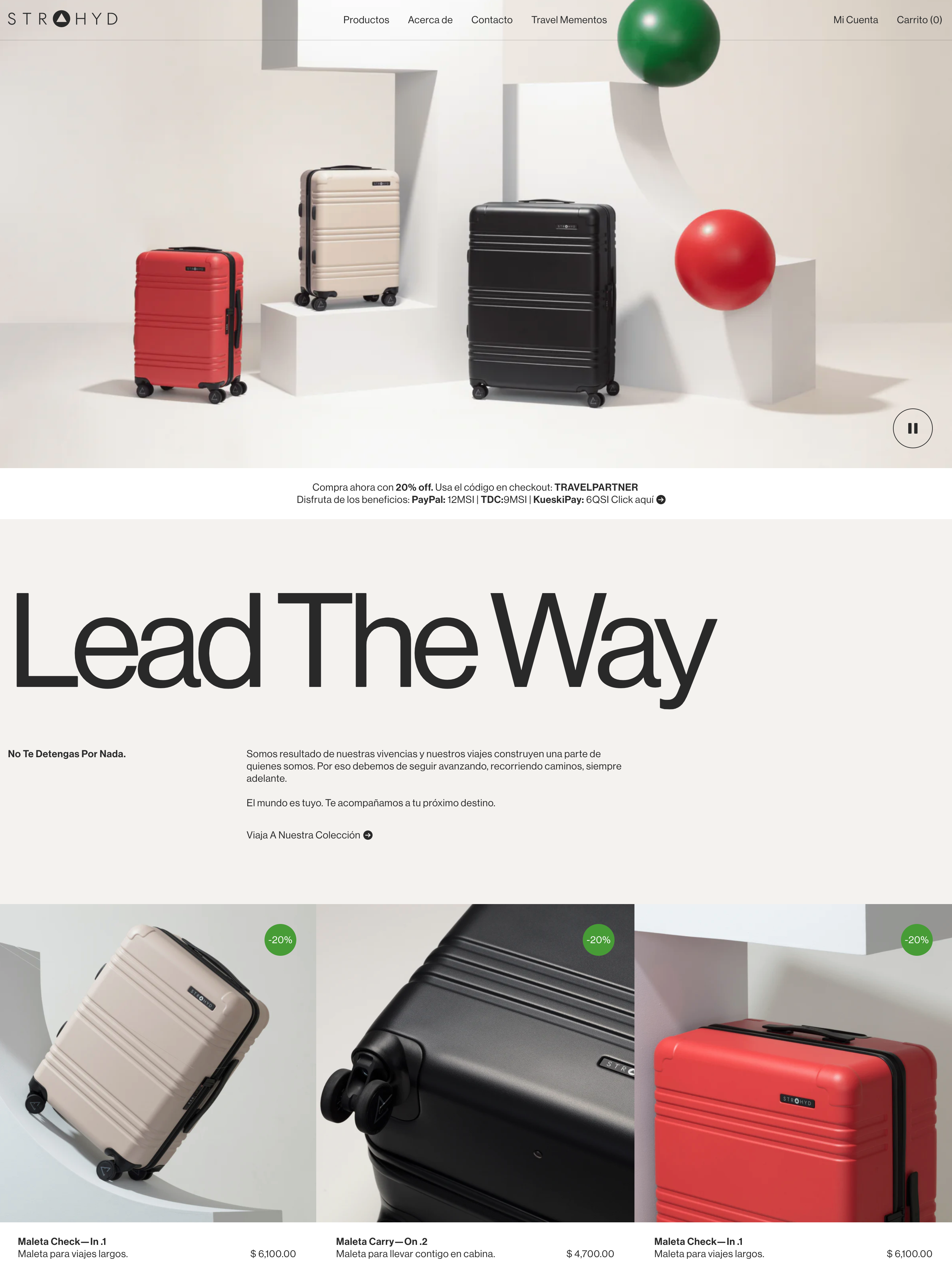 Luggage brand designed in Mexico for travelers in life. screenshot