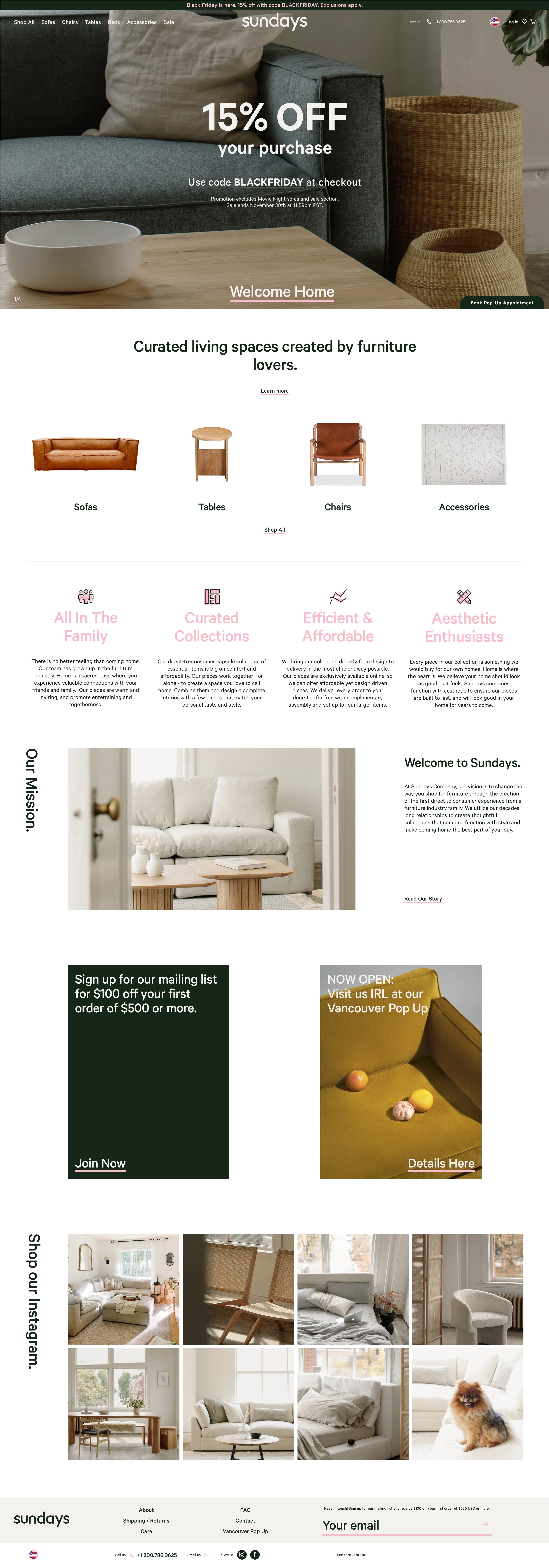 Launch of Sundays.com: A Curated Furniture Collection on Shopify Plus