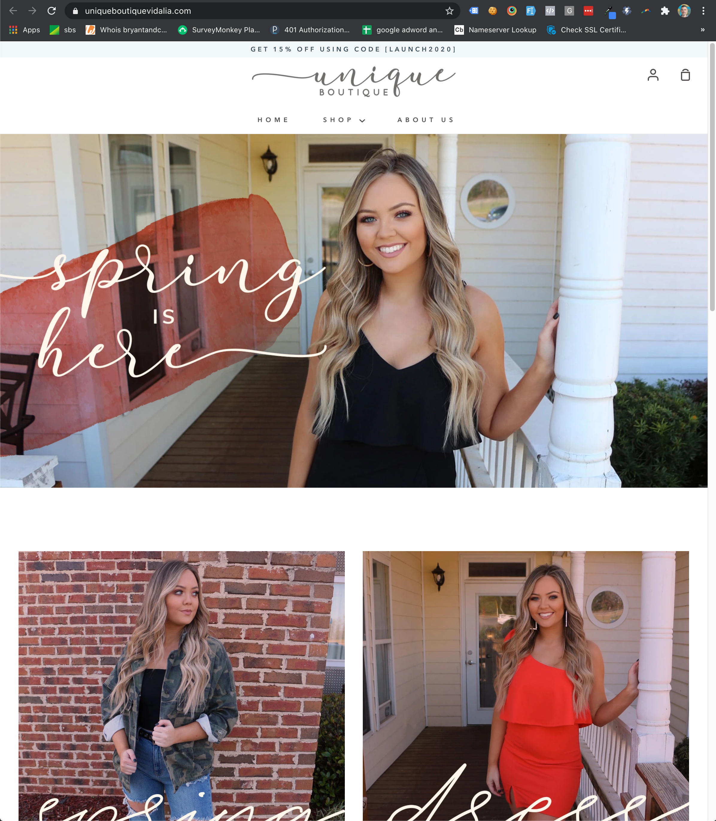 Unique Boutique branding and site build. screenshot