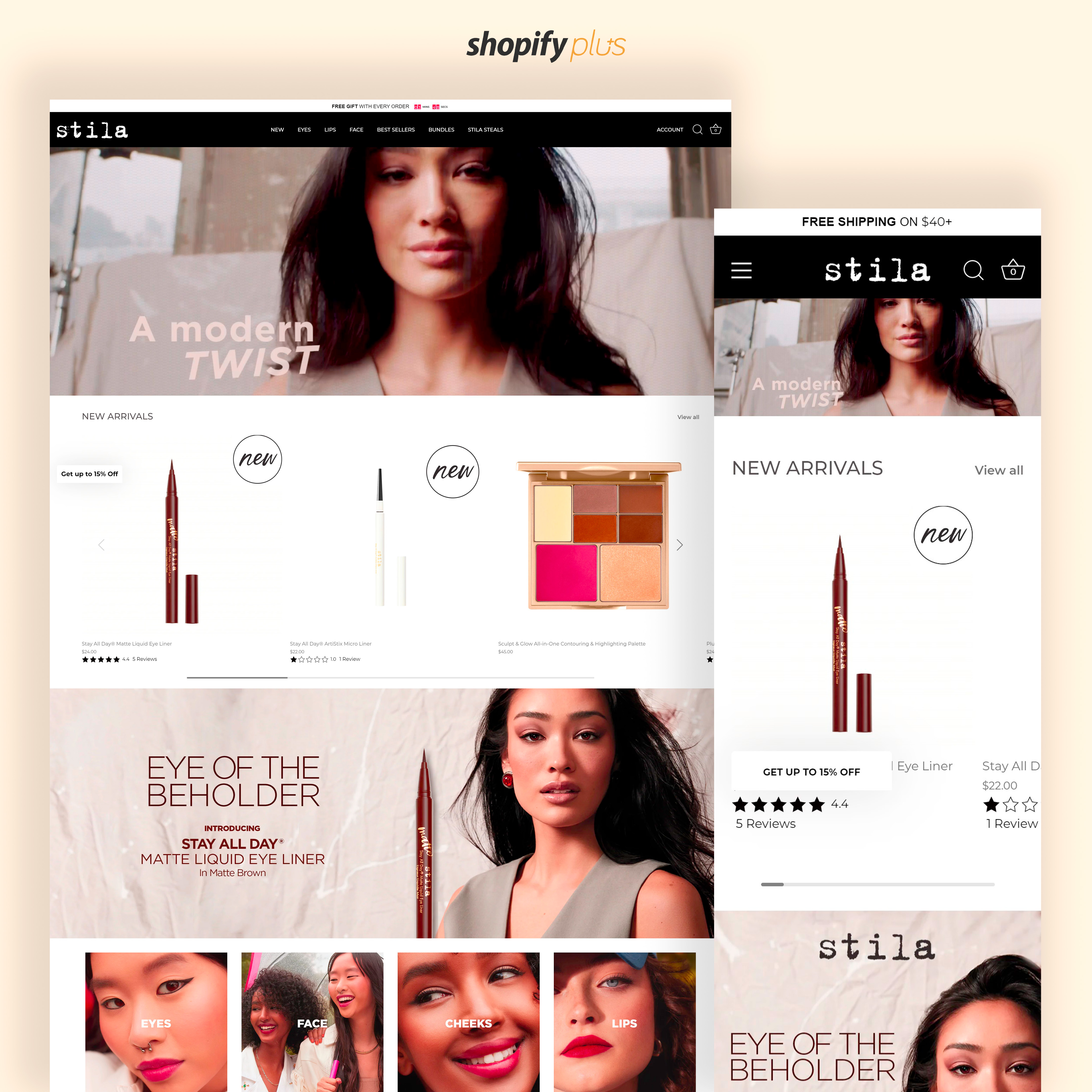 Shopify Store Design & Development for Stila Cosmetics