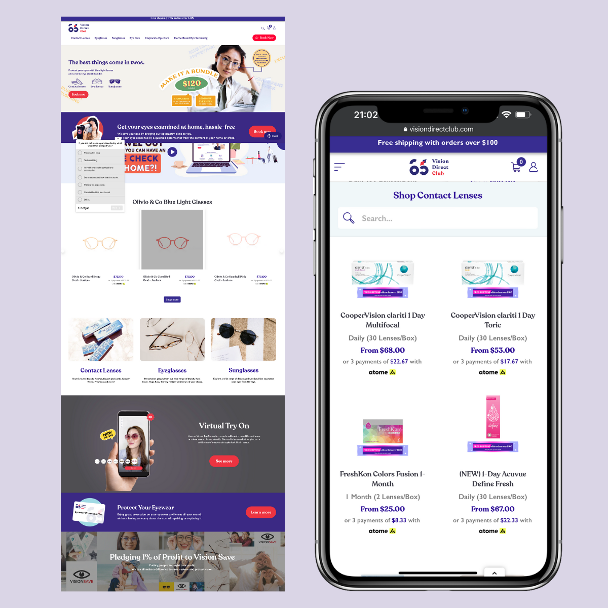 Complete Shopify Store Build for Vision Direct Club