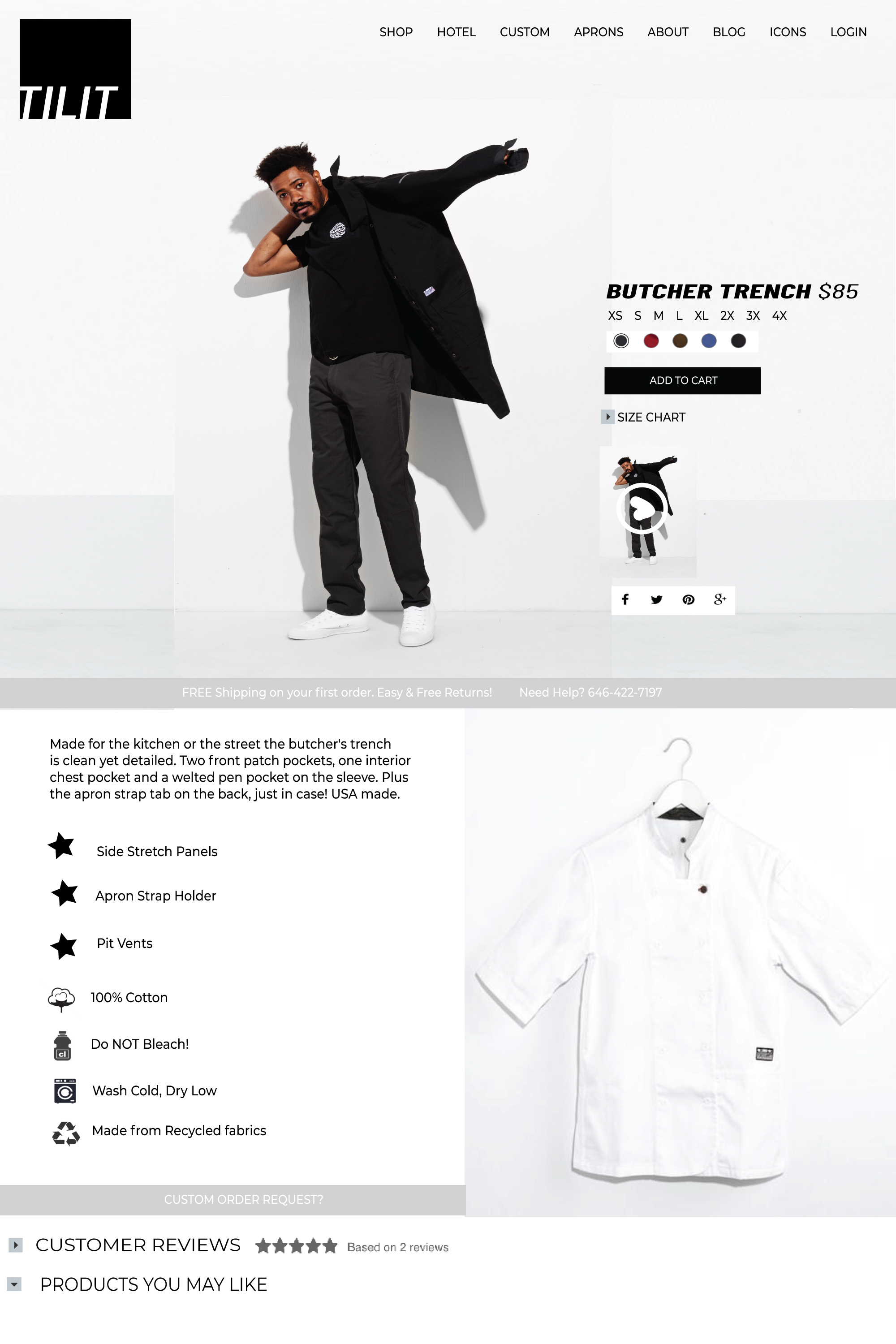 Redesign of Home and Product Pages for Tilit NYC