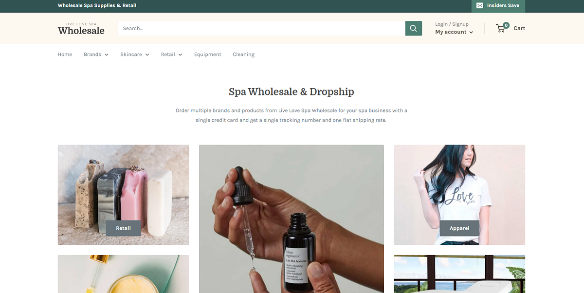 Shop Live Love Spa Wholesale screenshot