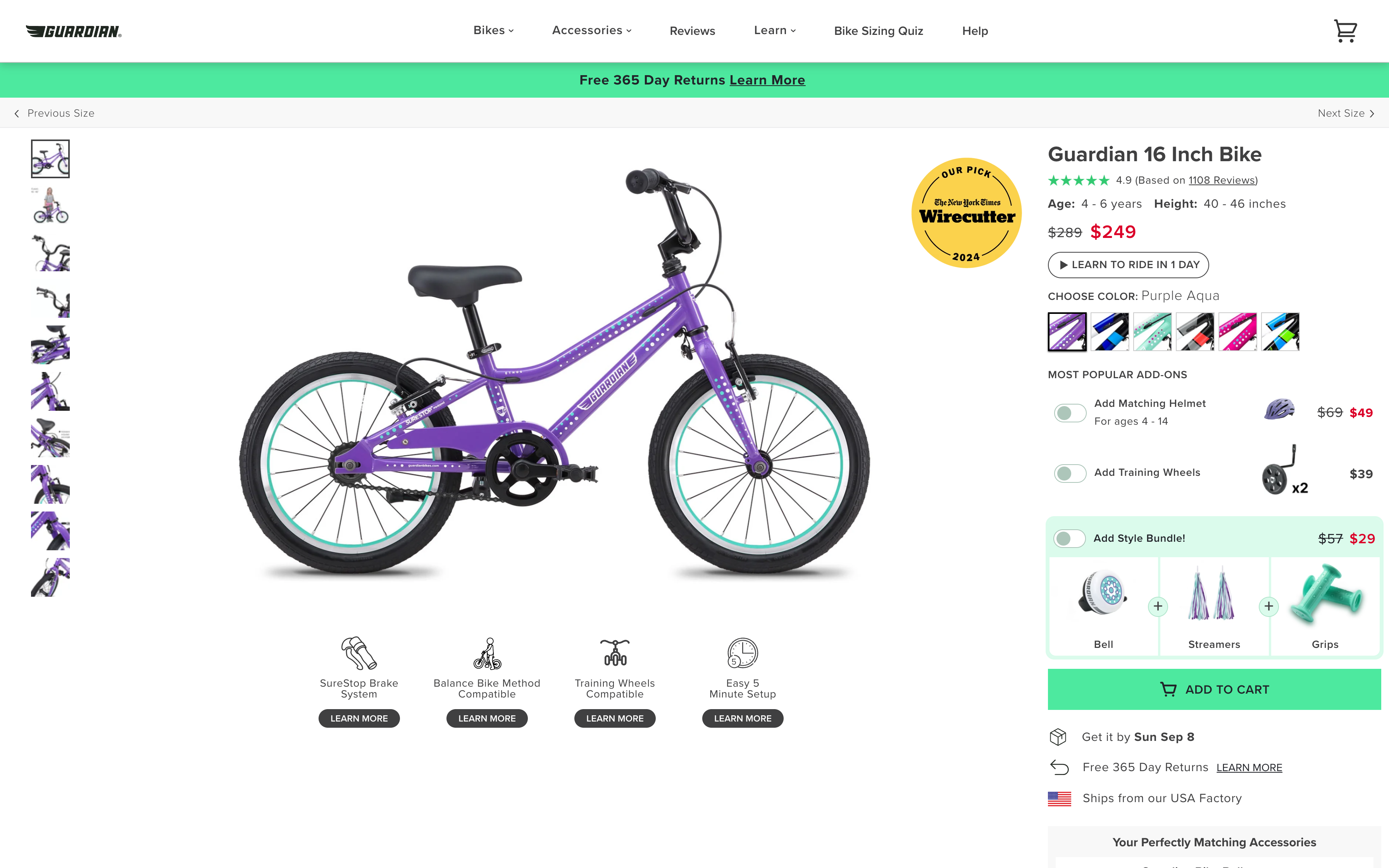 Custom Shopify store development for Guardian Bike screenshot 6