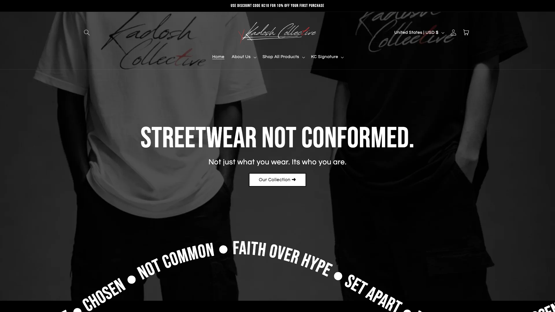 Kadosh Collective: POD Store Setup, Branding & Fulfillment System screenshot