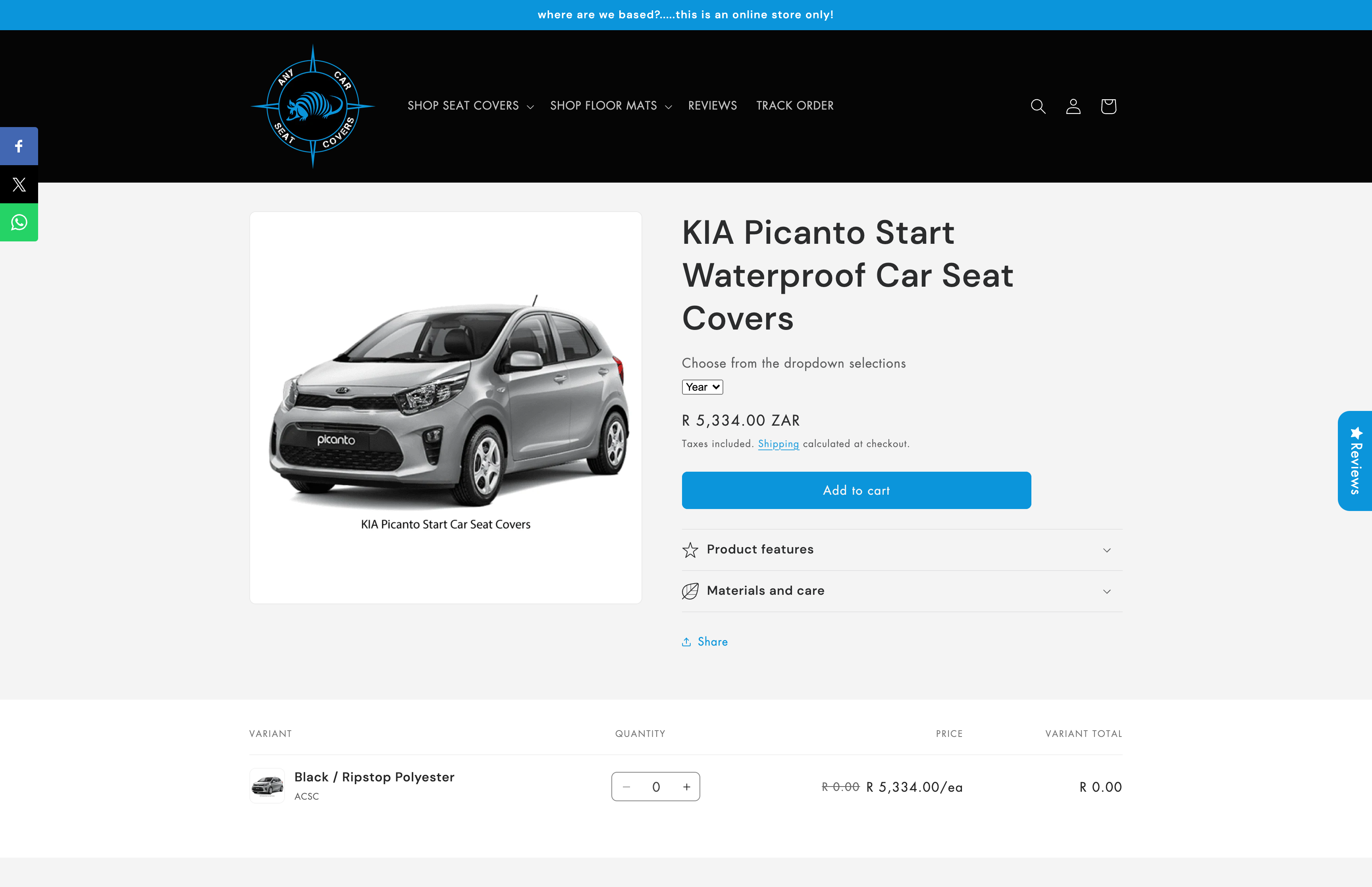 Online Car Seat Cover Retail Store screenshot 5