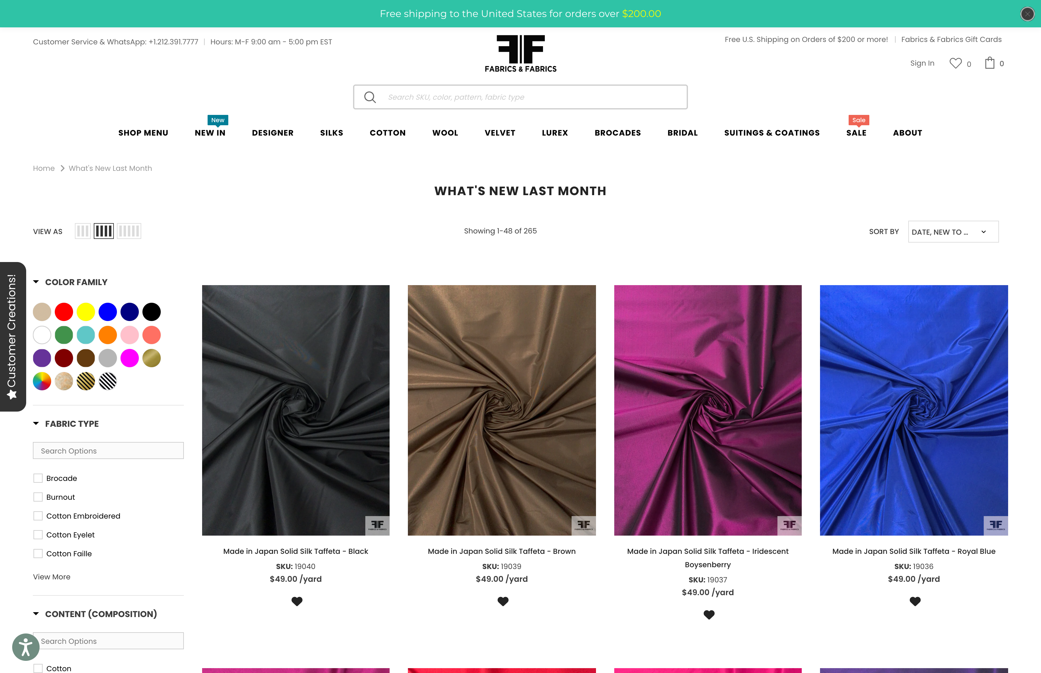 Fabrics & Fabrics Shopify Store Design and Development screenshot 3