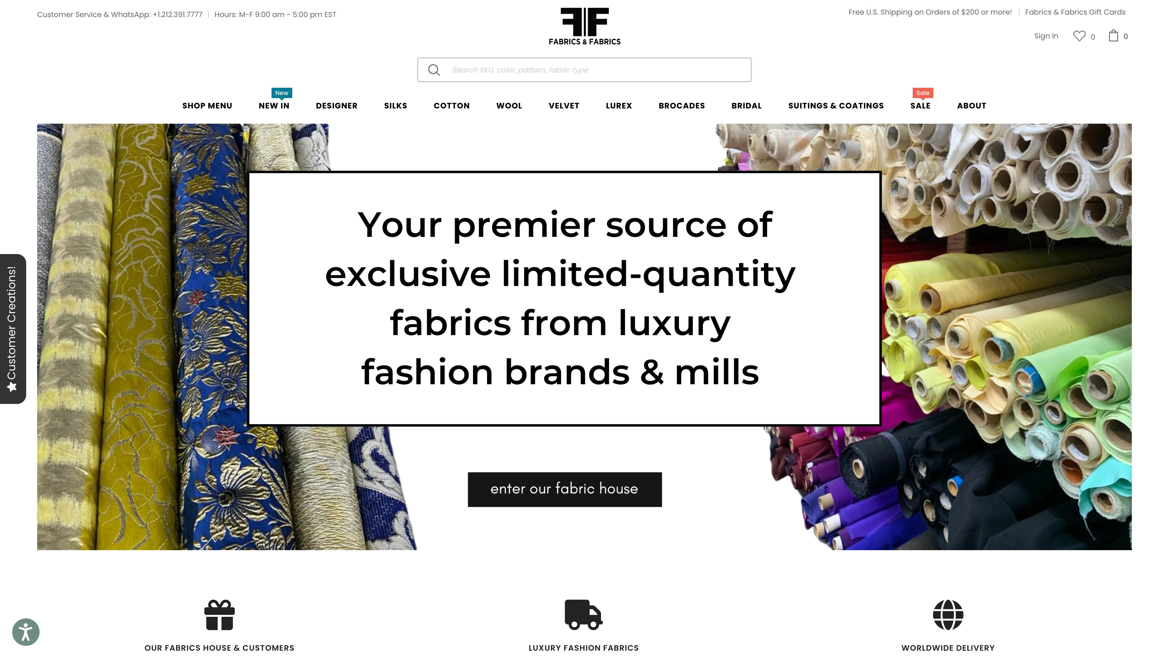 Fabrics & Fabrics Shopify Store Design and Development screenshot 6