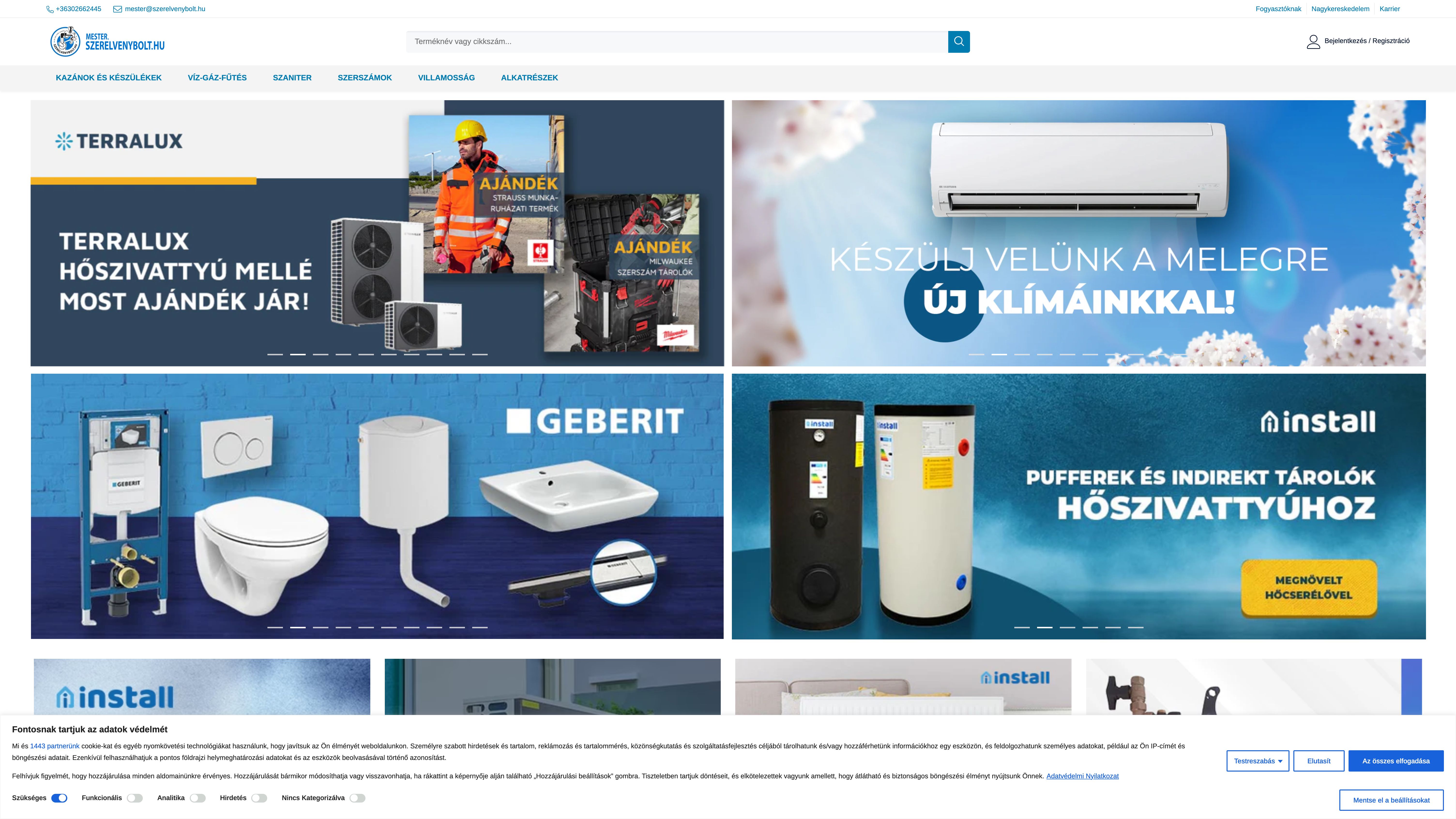 Szerelvénybolt Shopify store and mobile app building screenshot 5