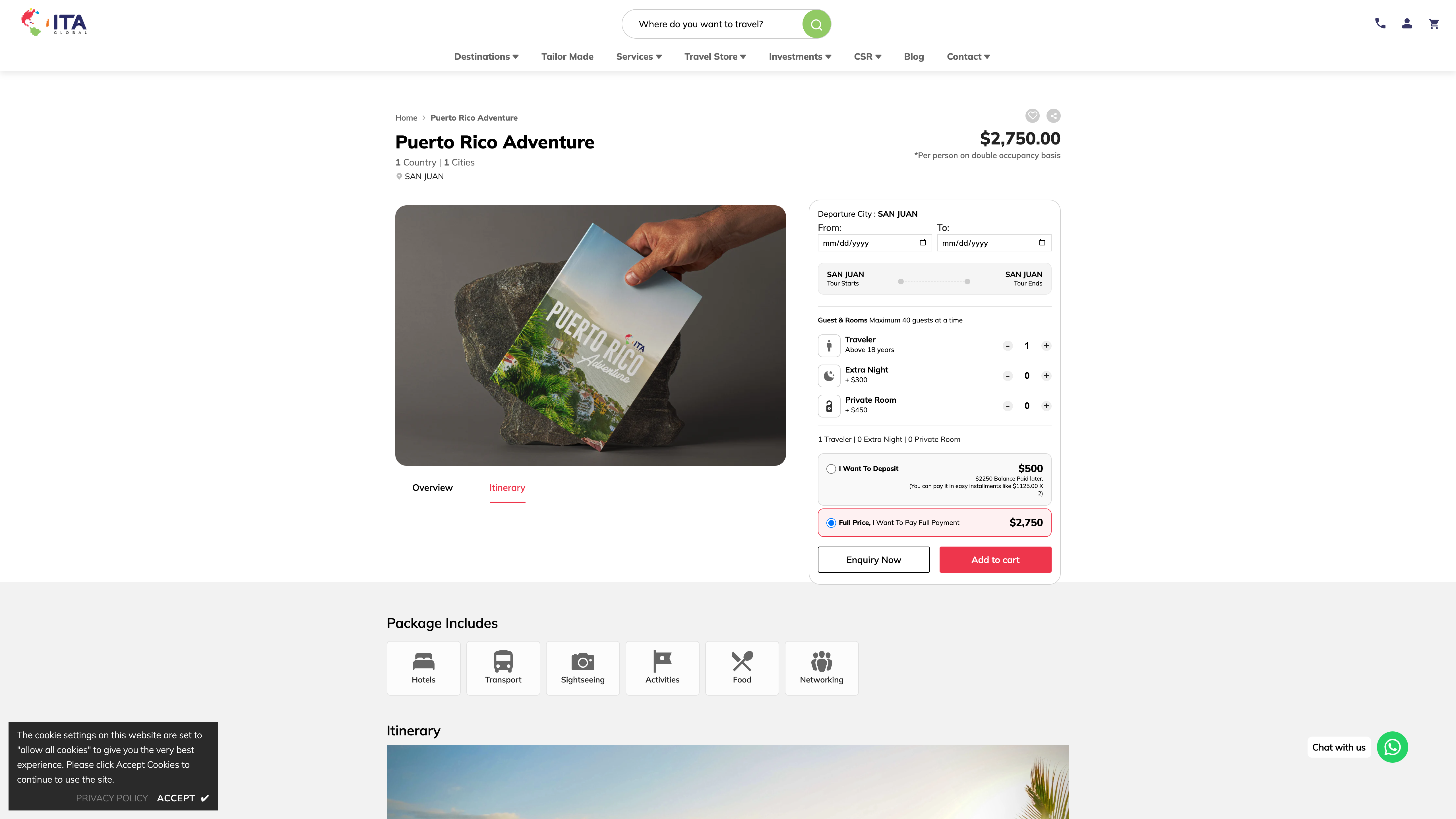 Travel Website (https://itaglobal.com/) screenshot 4