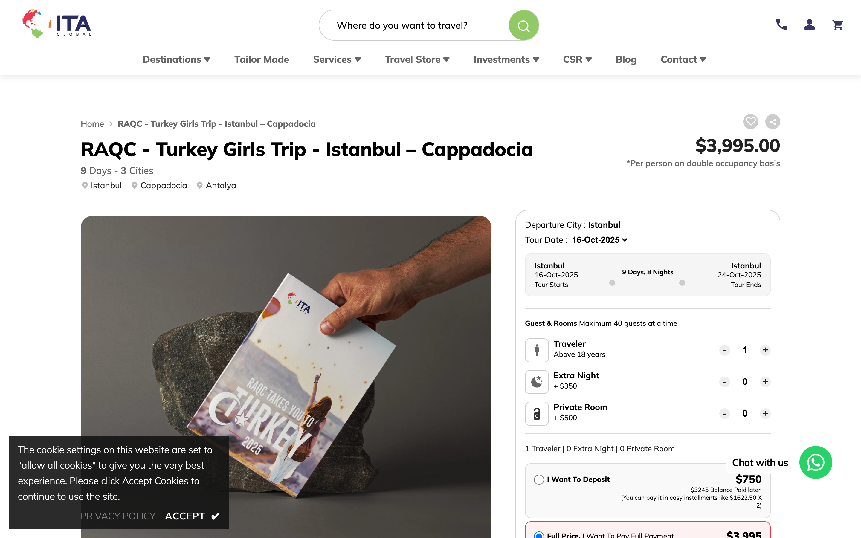 Travel Website (https://itaglobal.com/) screenshot 3
