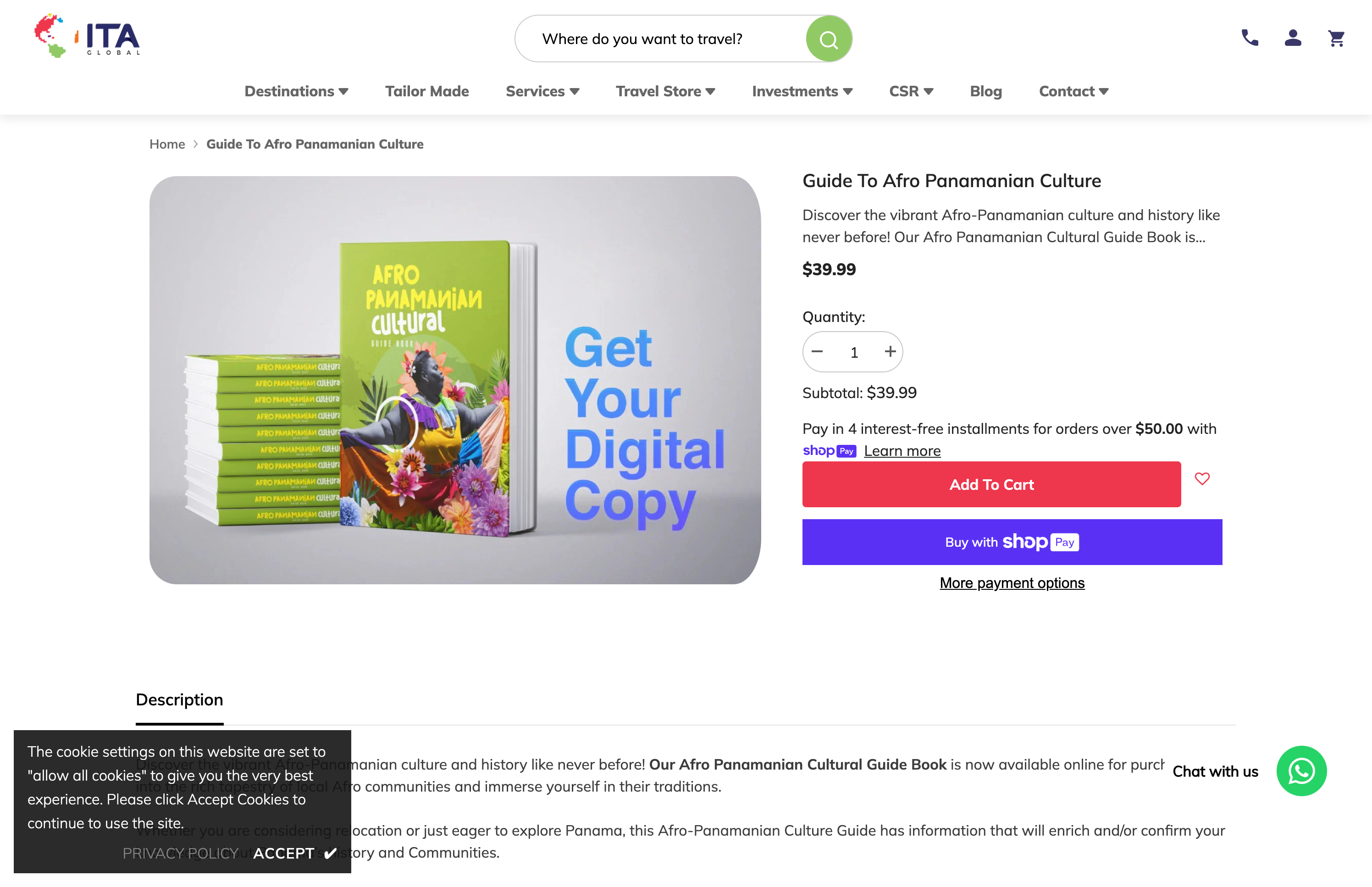 Travel Website (https://itaglobal.com/) screenshot 5