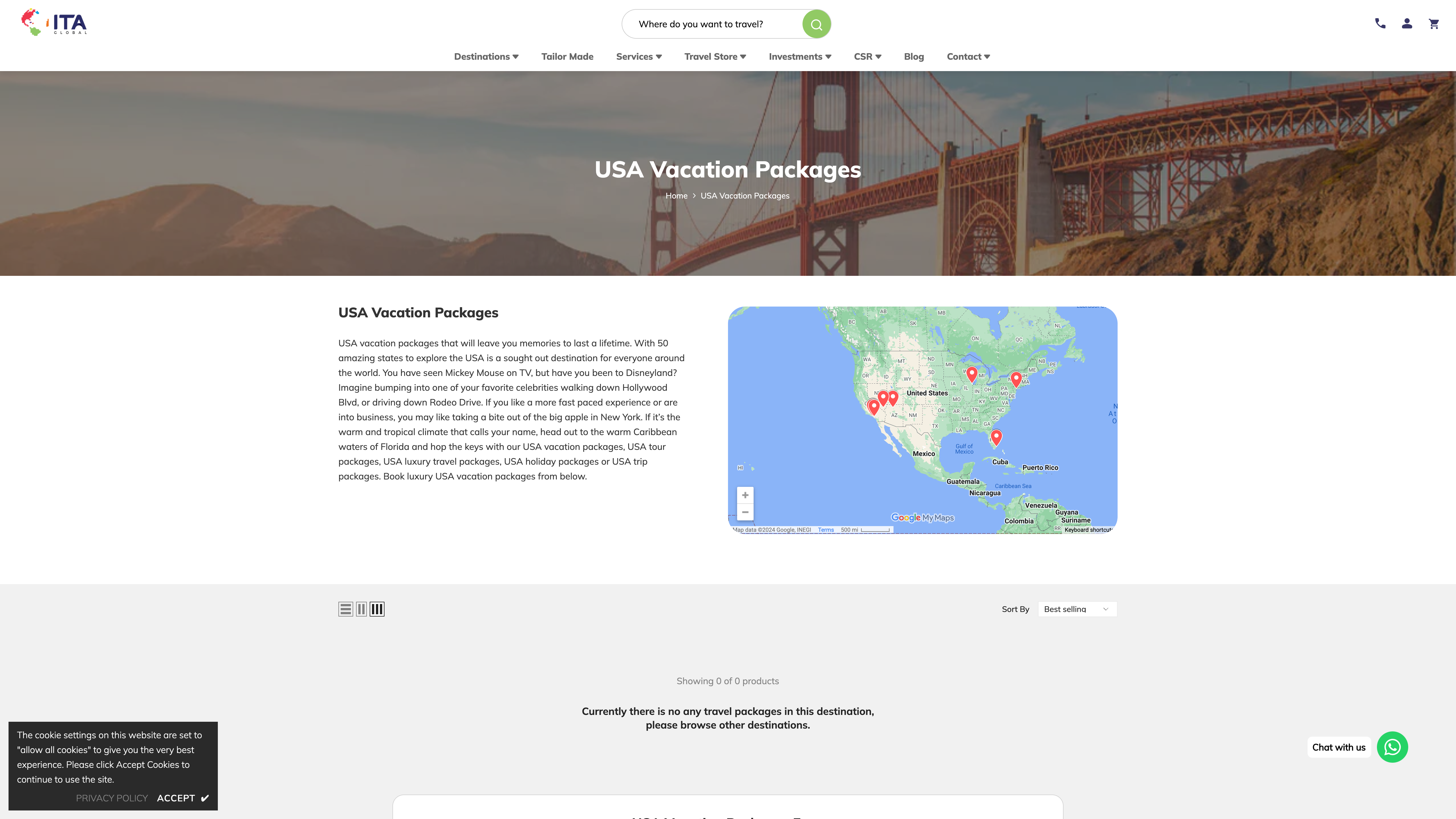 Travel Website (https://itaglobal.com/) screenshot 2