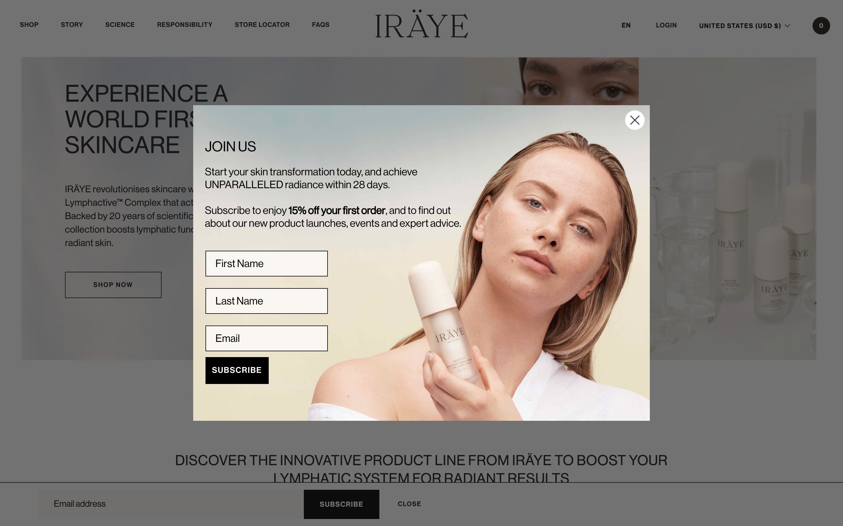 iRaye Skincare: Enhanced Product Pages screenshot