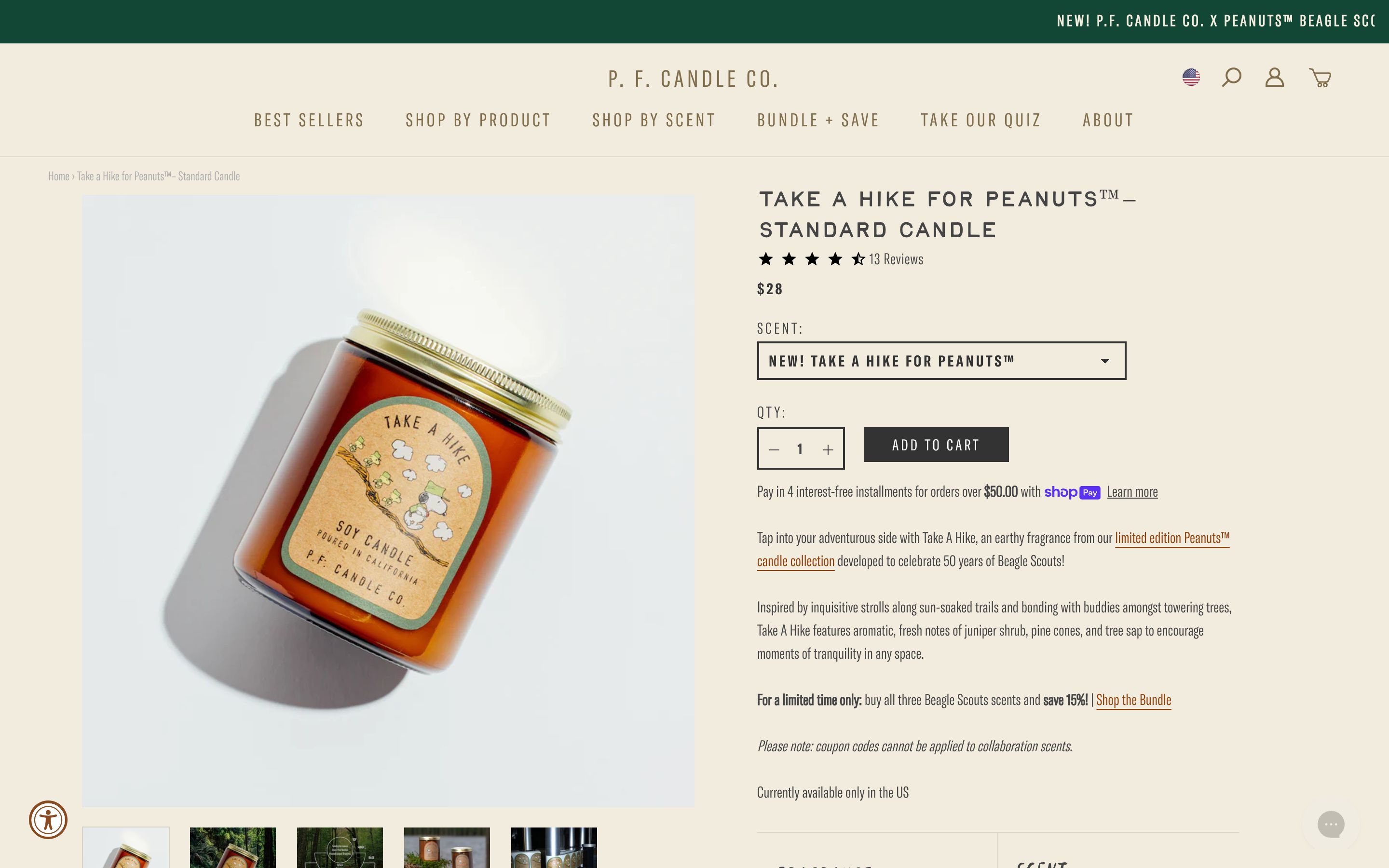 P. F. Candle Co. Shopify Plus Theme Design screenshot 3