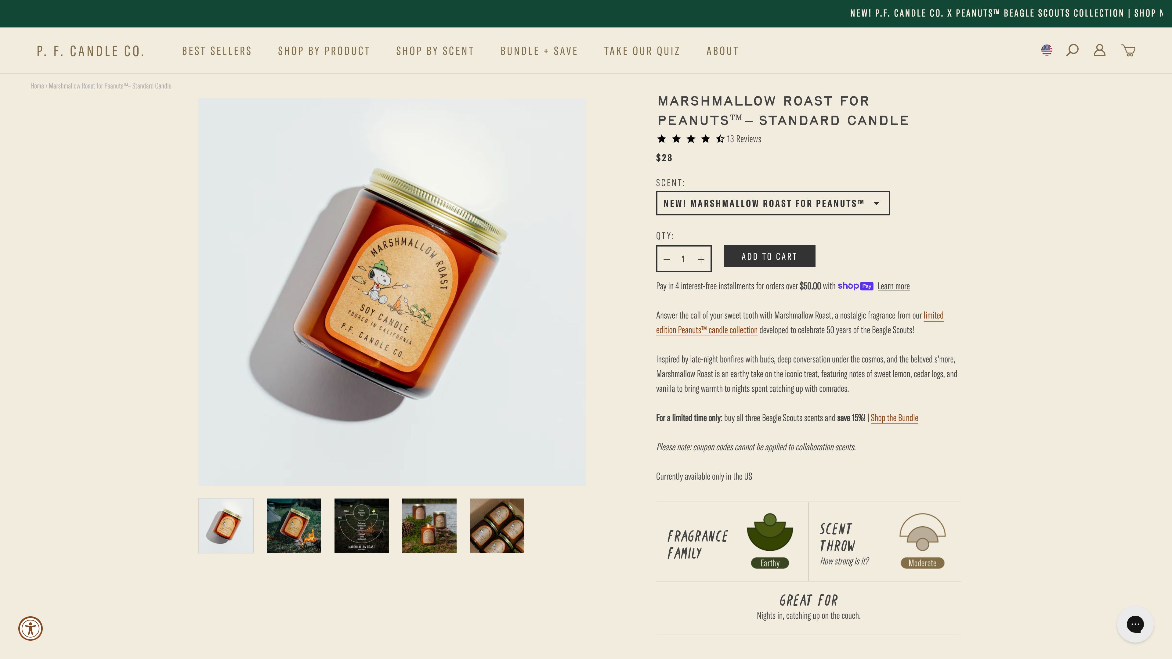 P. F. Candle Co. Shopify Plus Theme Design screenshot 6