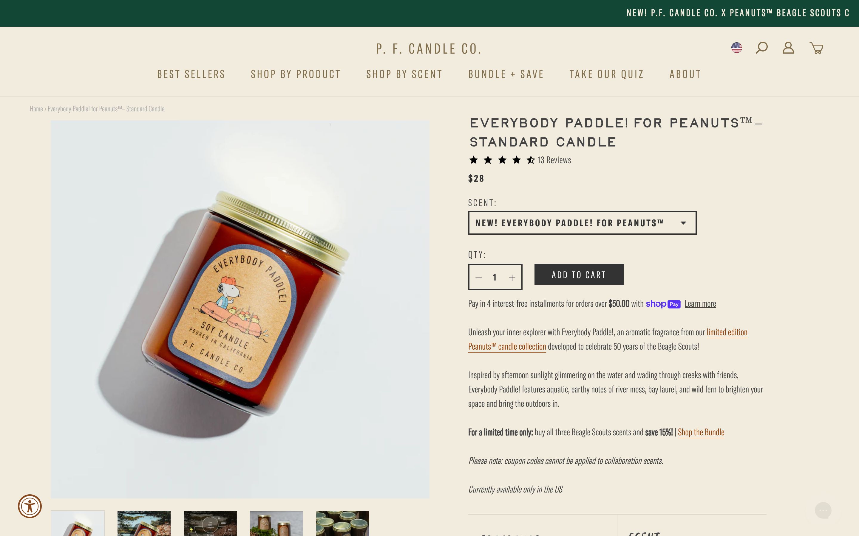 P. F. Candle Co. Shopify Plus Theme Design screenshot 7