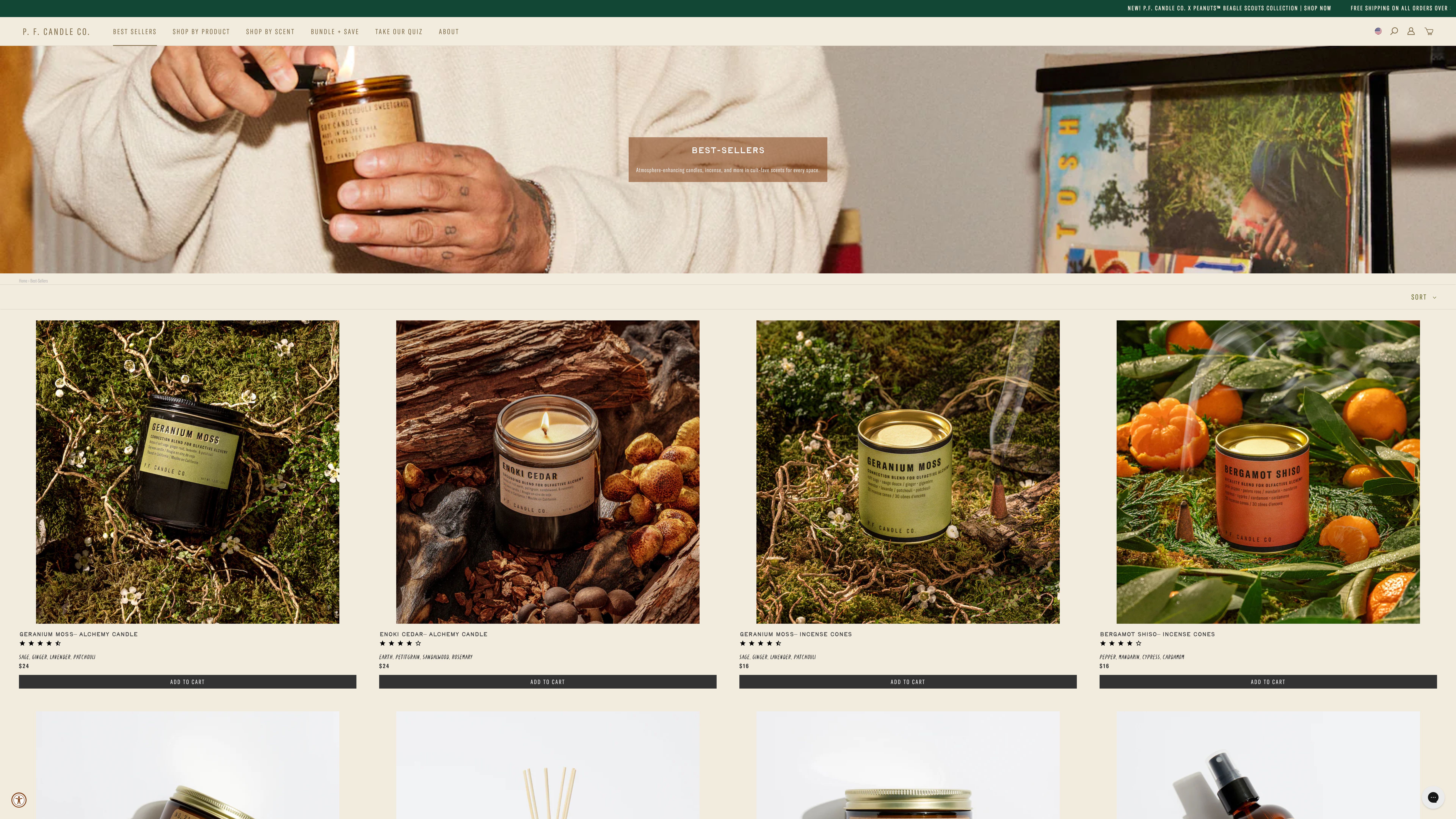 P. F. Candle Co. Shopify Plus Theme Design screenshot 2