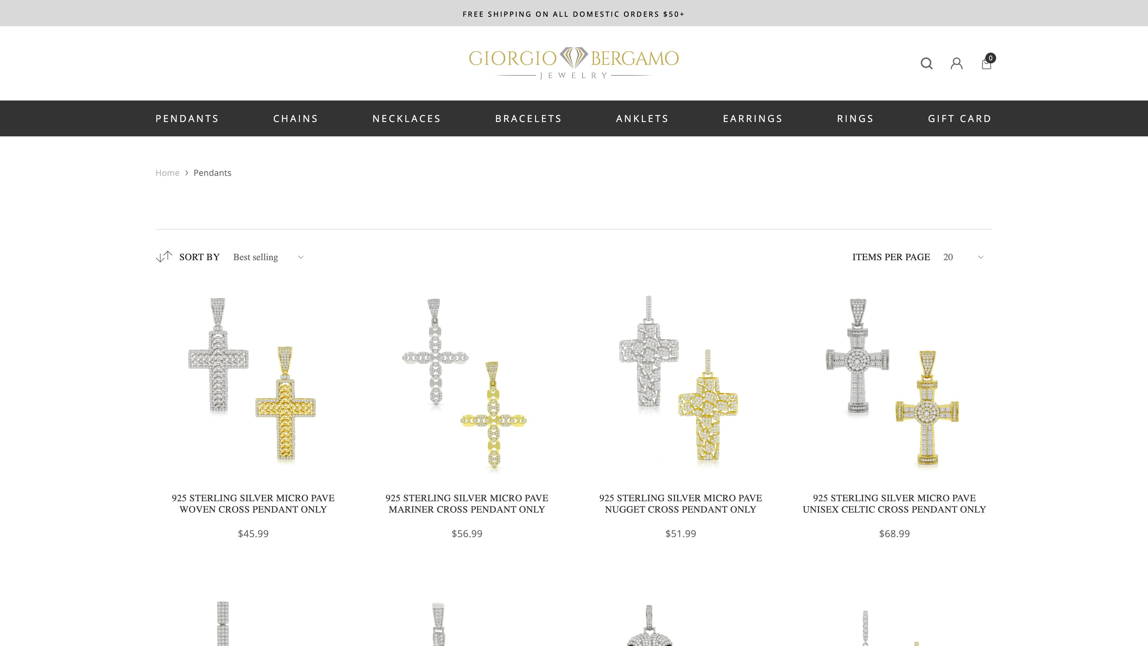 Custom Website Development for Giorgio Bergamo Jewelry Store