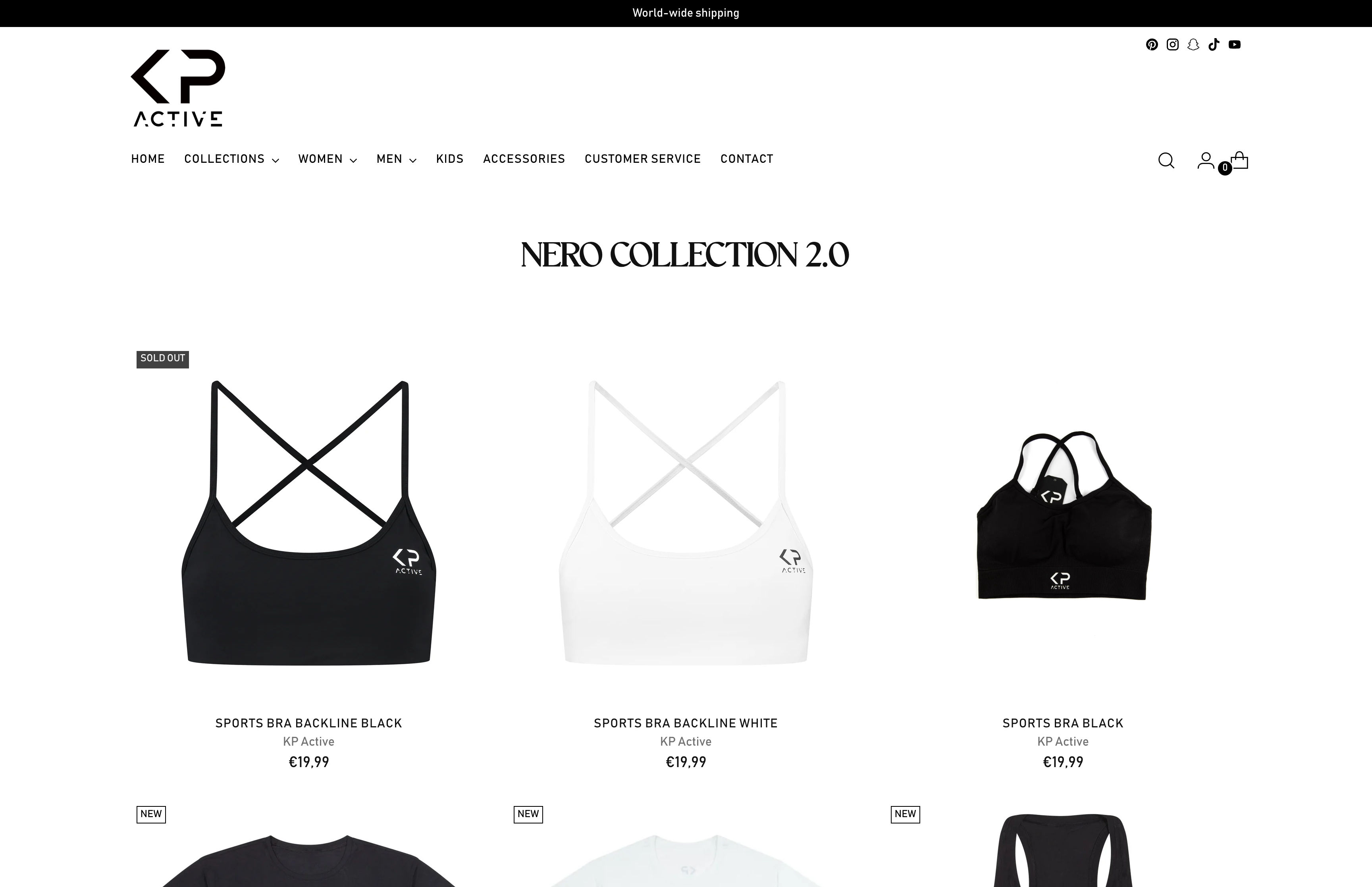 De KP Active Webshop screenshot