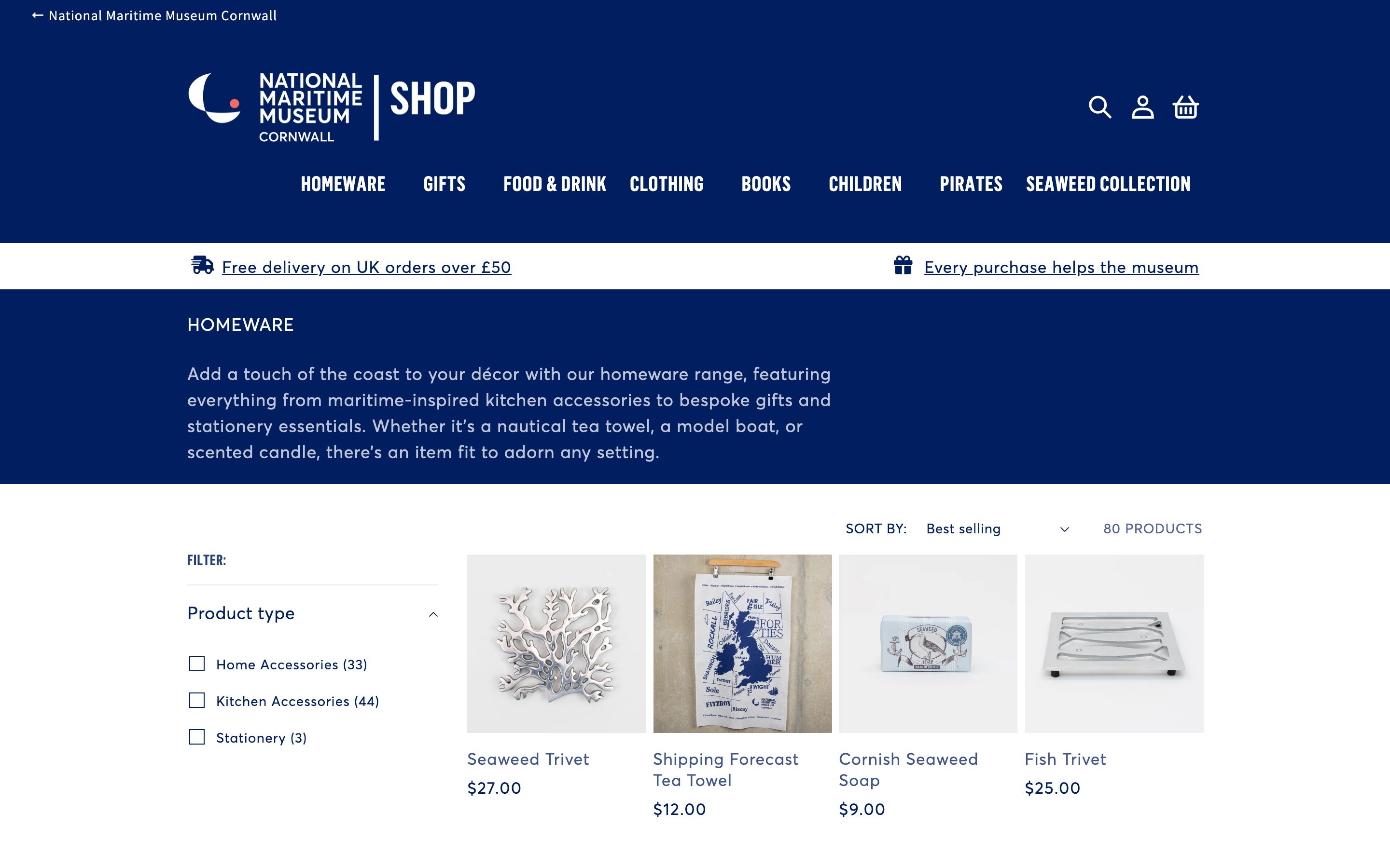 New Shopify store for leading maritime museum screenshot 5