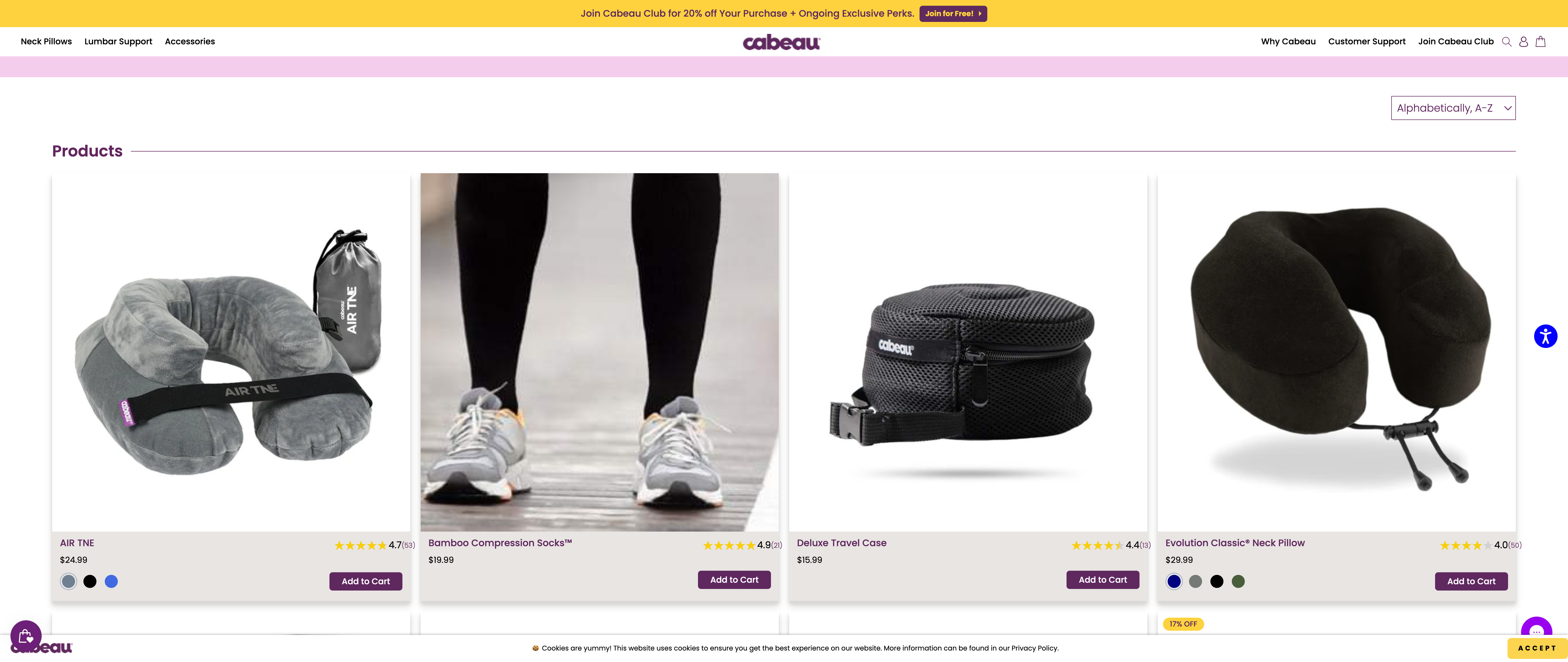 Comprehensive Design & Development for Cabeau's Online Store