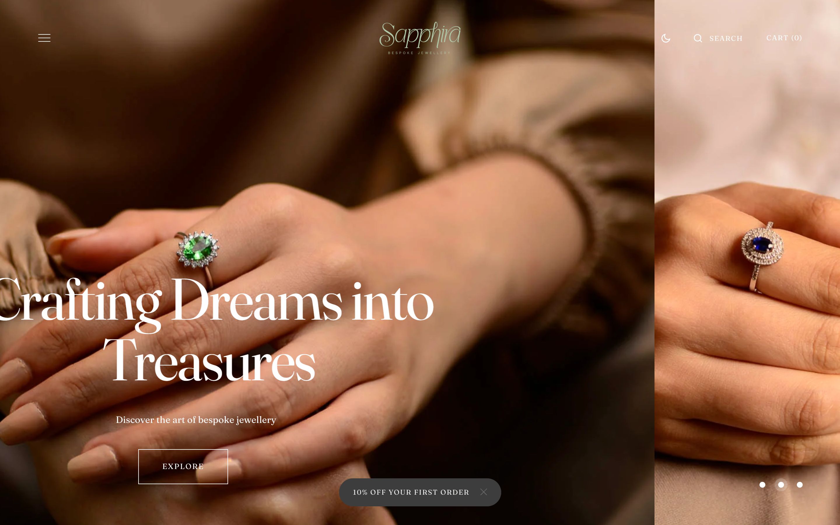 Sapphira Jewellers | Bespoke Jewellery Website screenshot 6