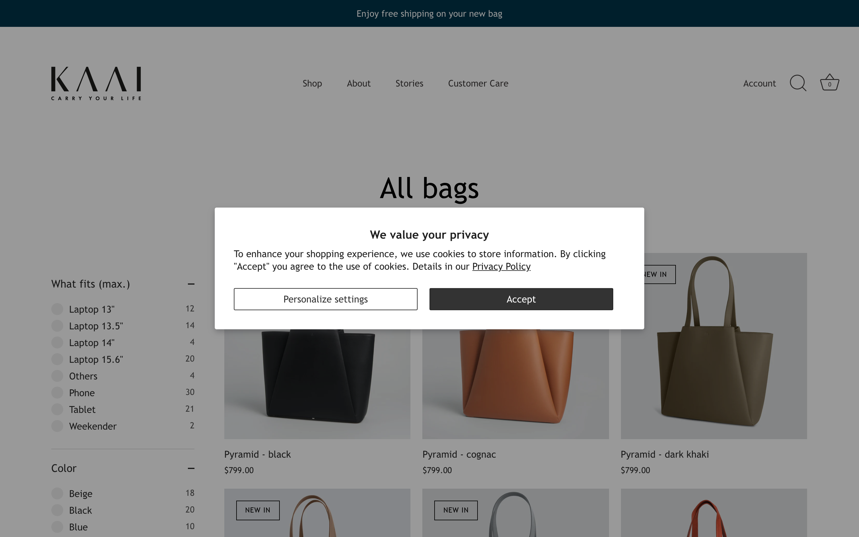 Kaai bags screenshot 3
