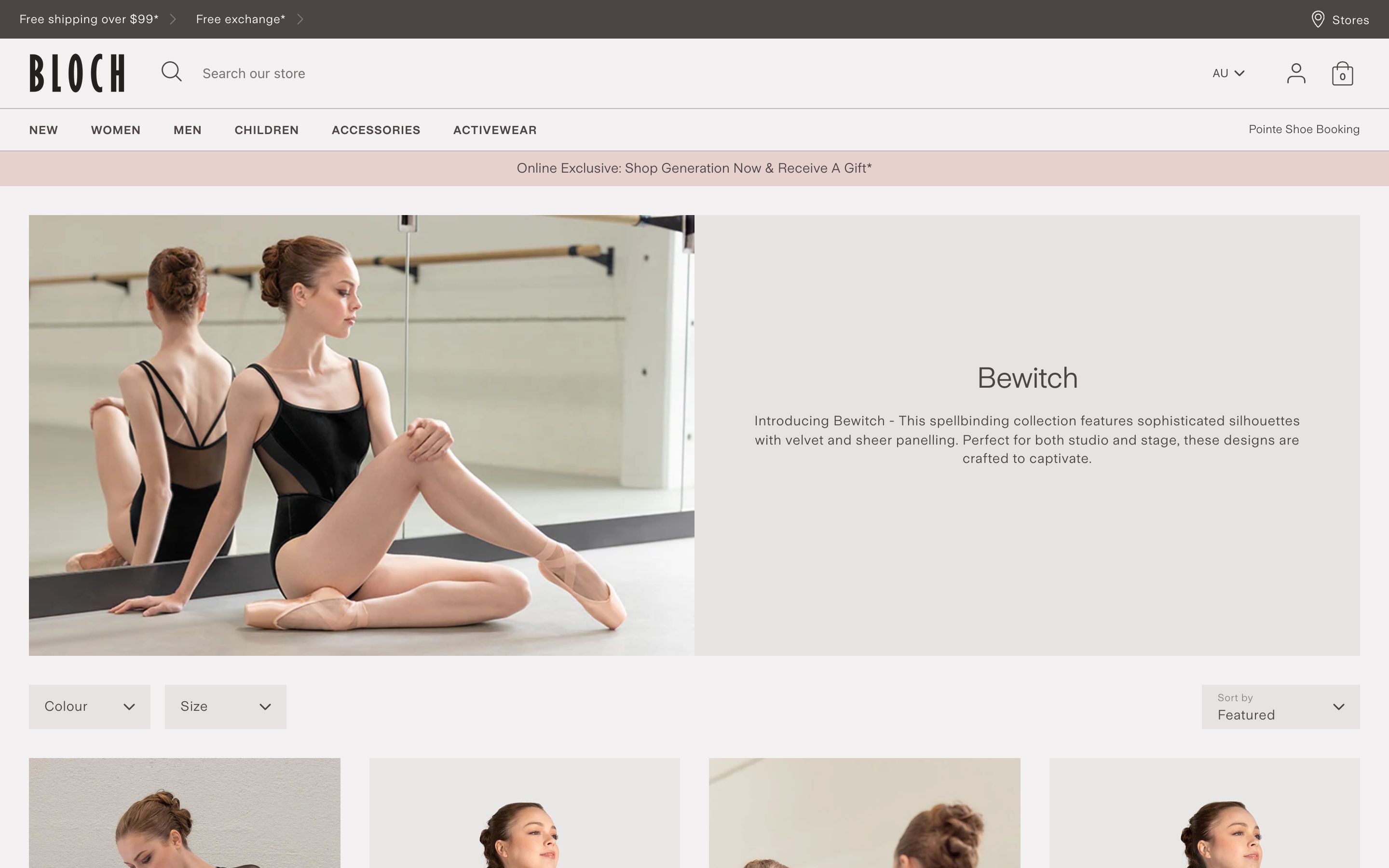 Bloch Australia screenshot