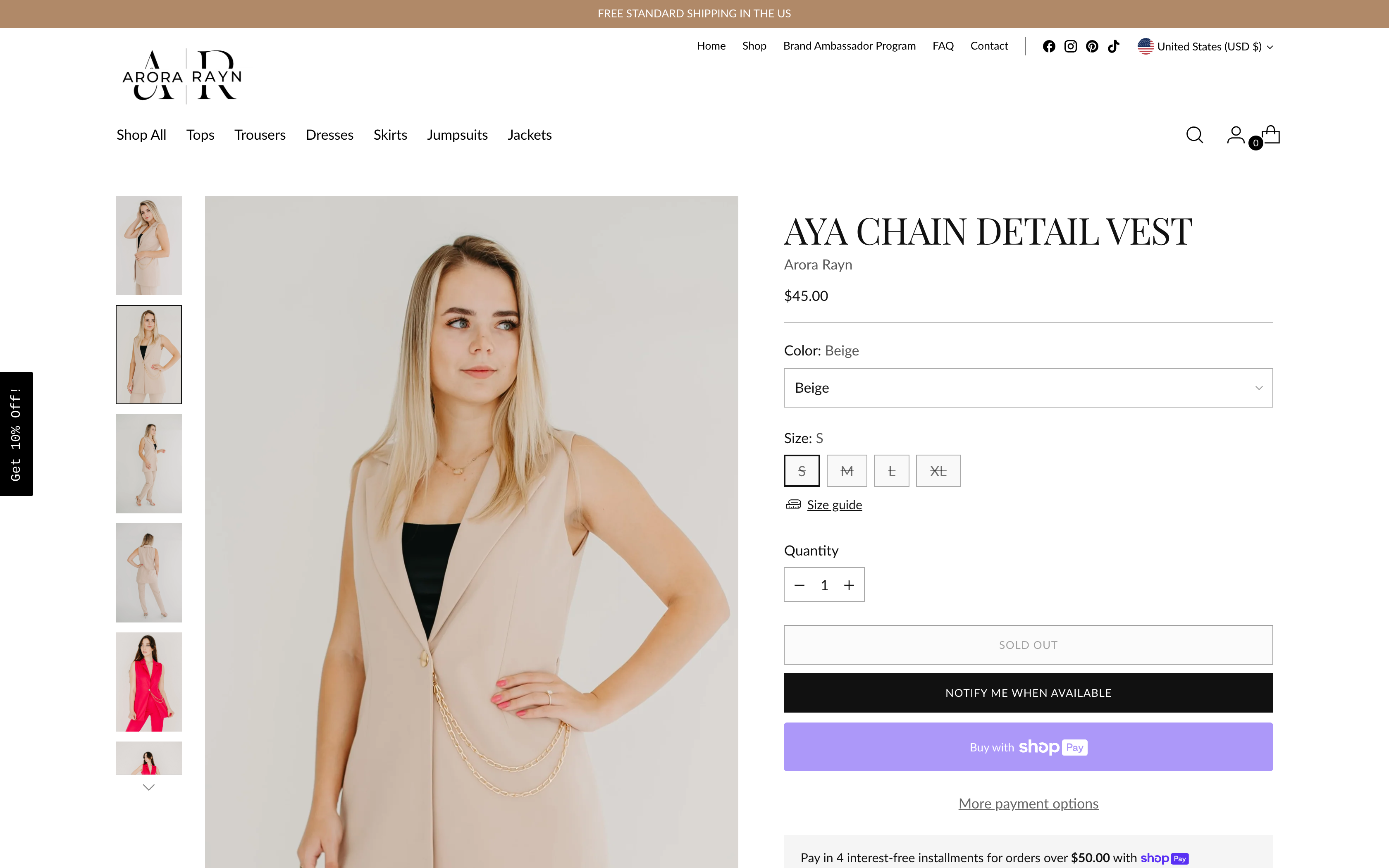 Arora Rayn Fashion Website screenshot 3