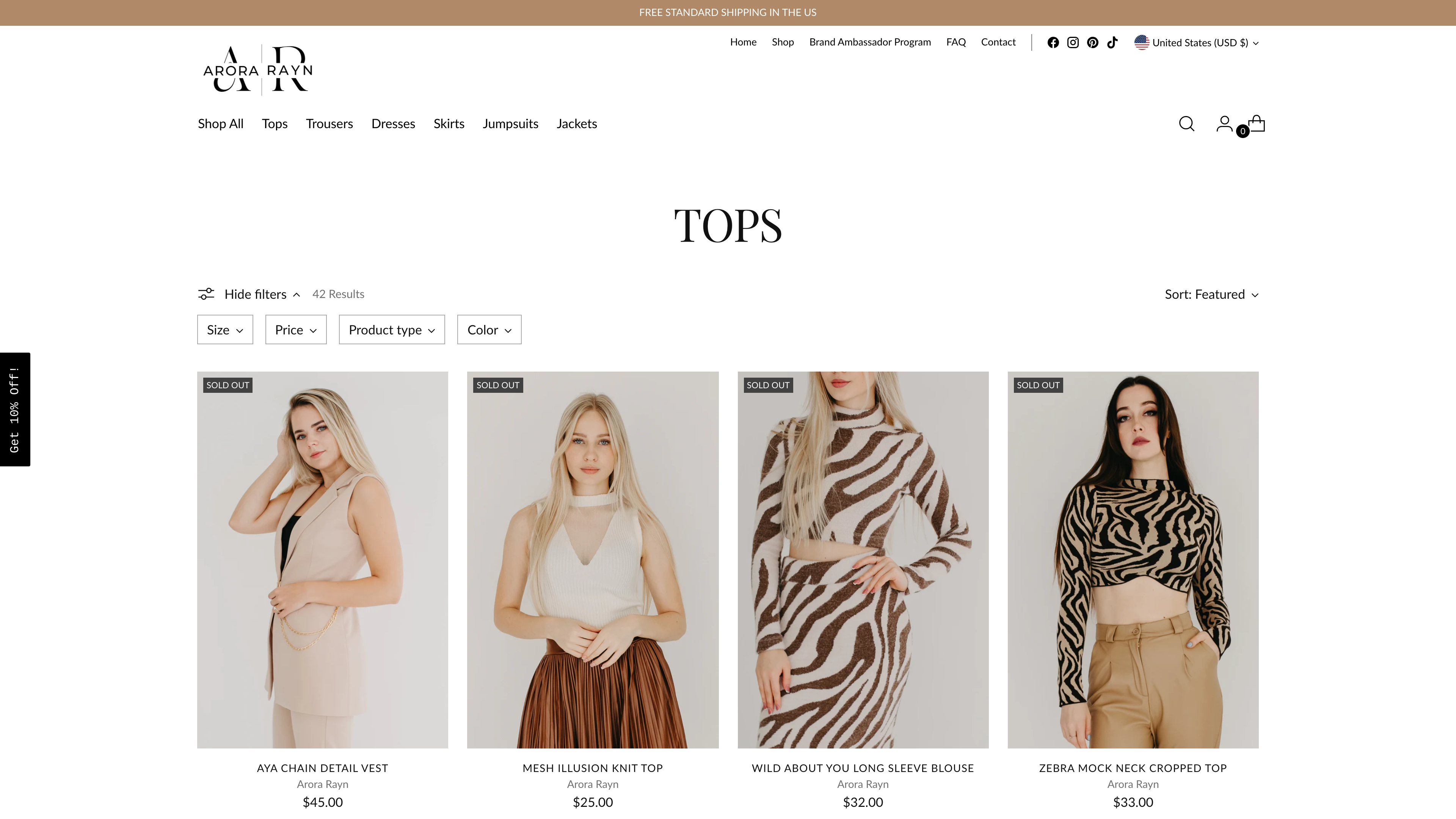 Arora Rayn Fashion Website screenshot 2