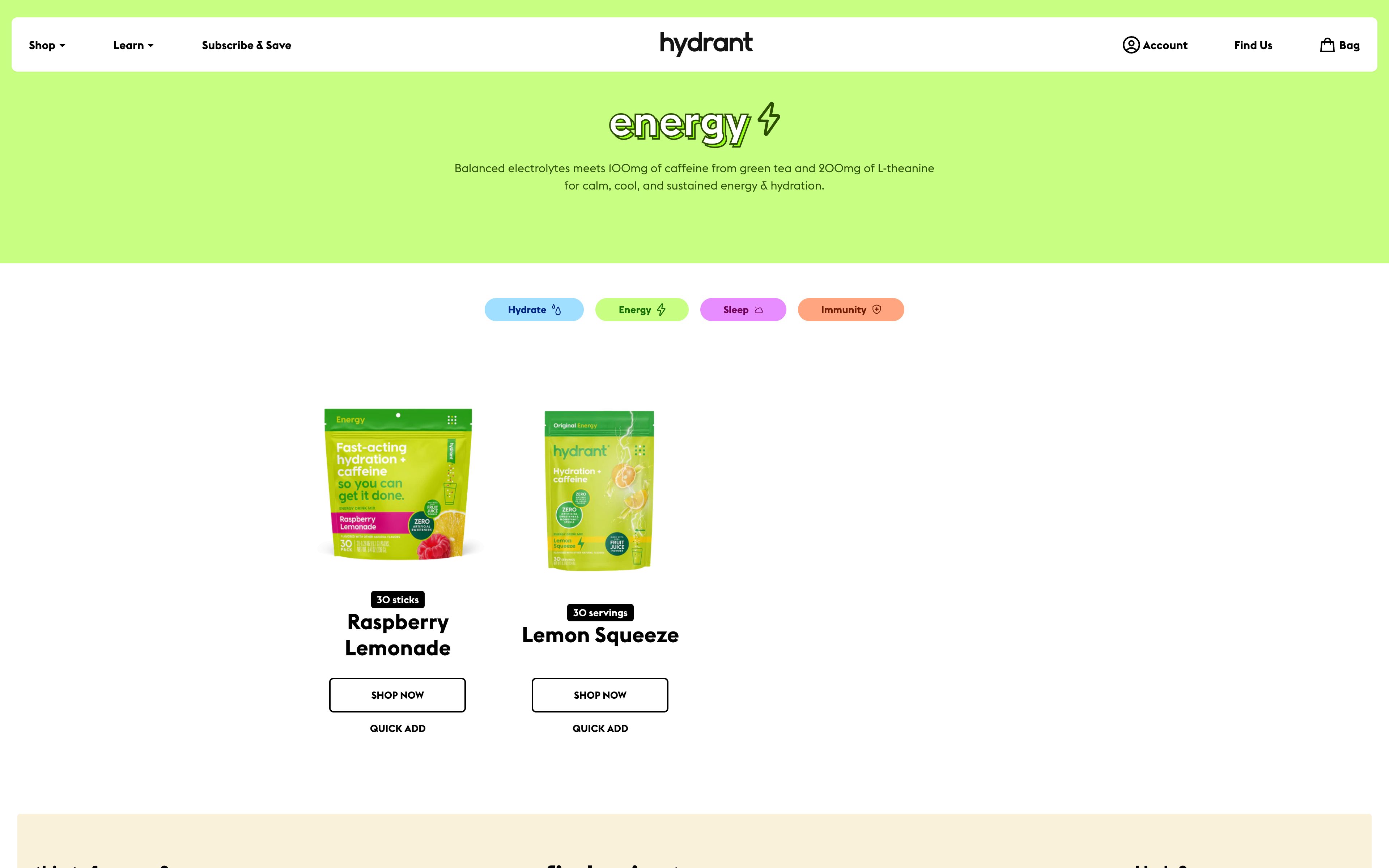 Design and Develop - drinkhydrant.com screenshot 2