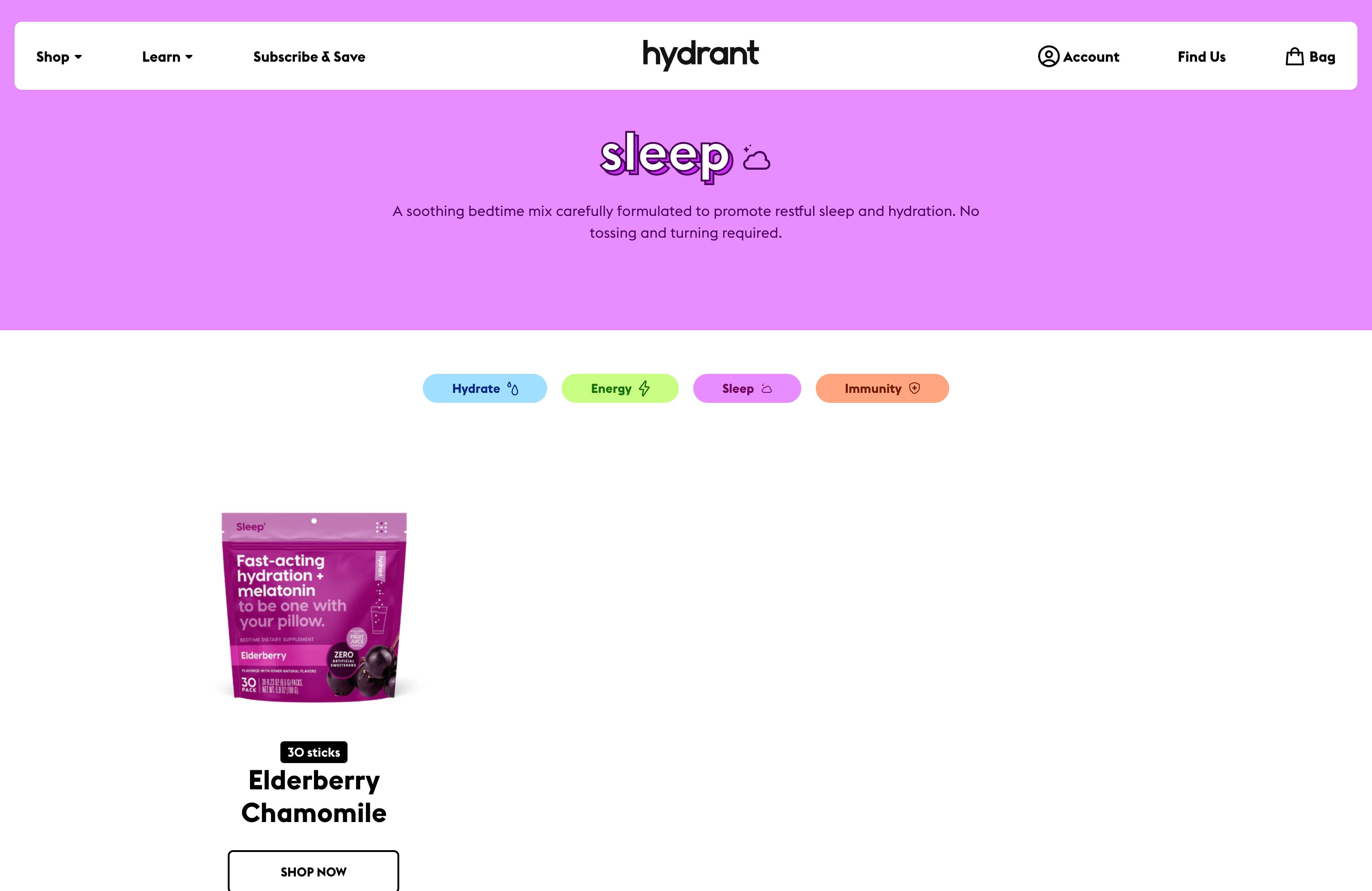 Design and Develop - drinkhydrant.com screenshot