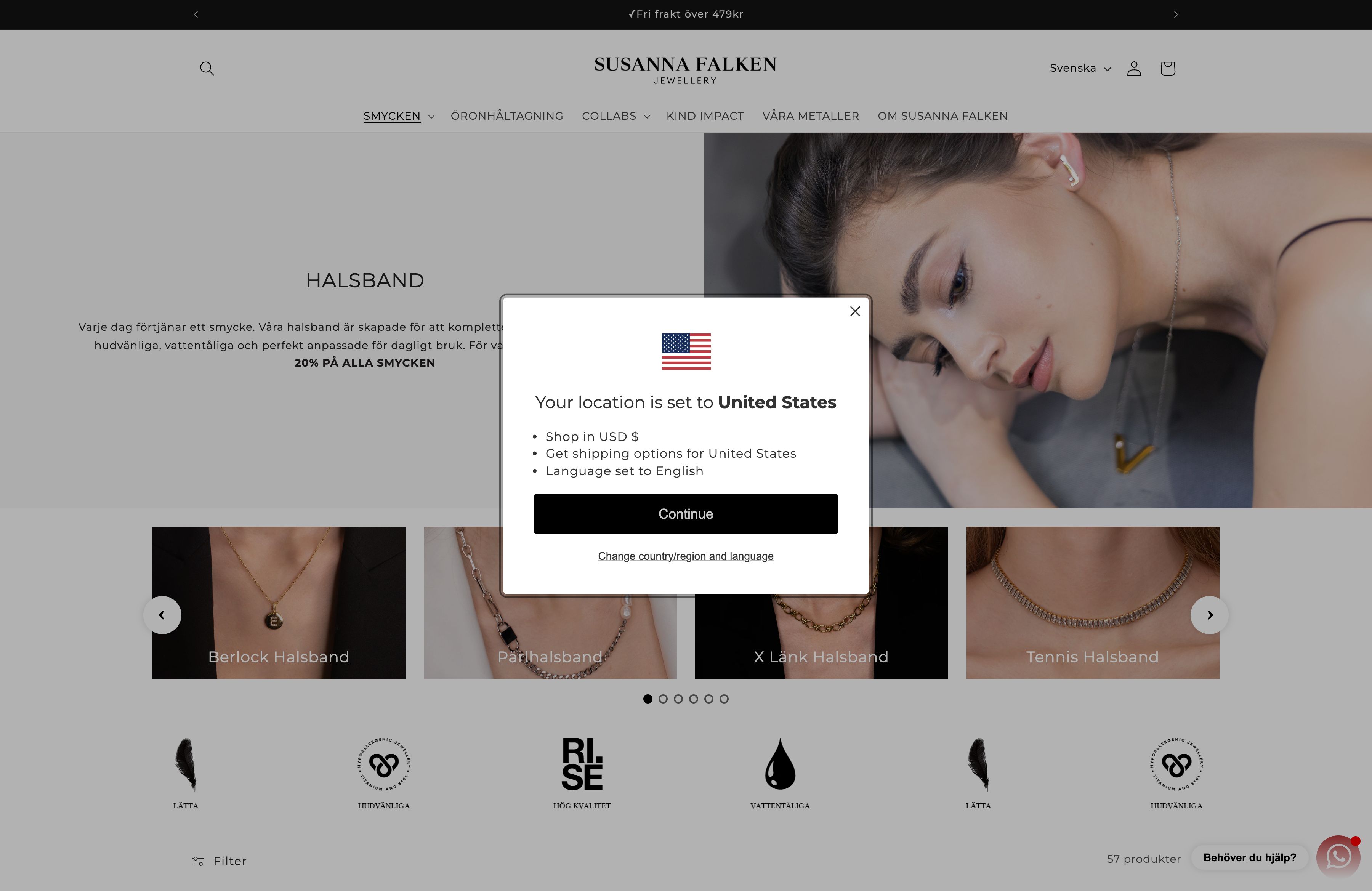 Susanna Falken - Complete Shopify store solution for Jewellery Sales screenshot 4