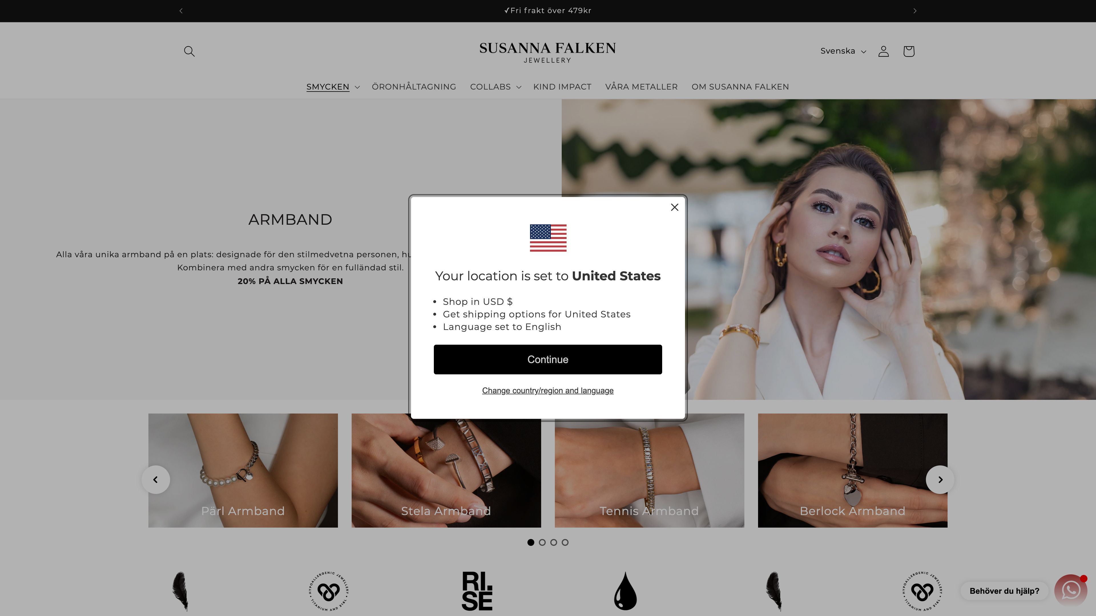 Susanna Falken - Complete Shopify store solution for Jewellery Sales screenshot 2
