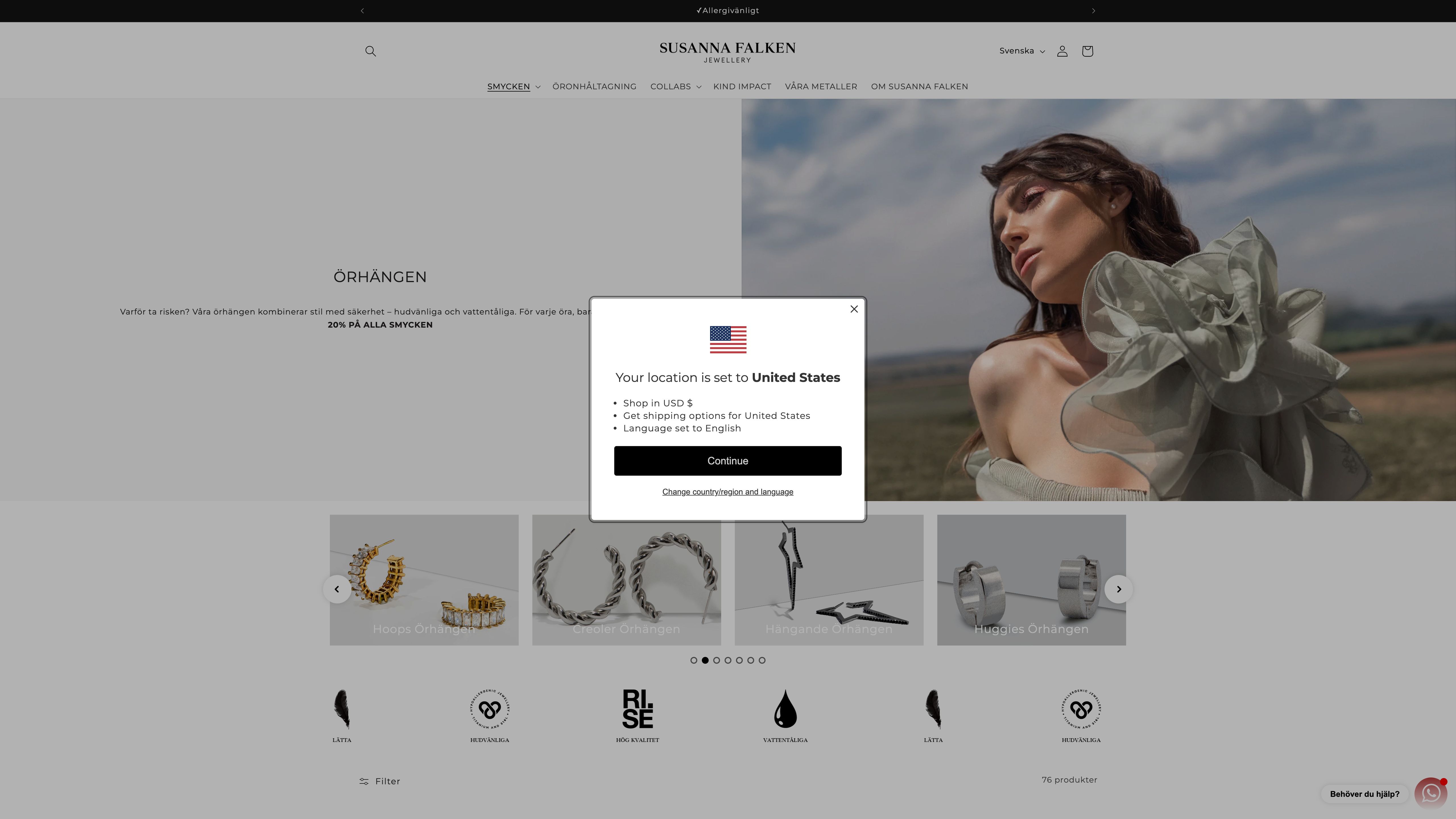 Susanna Falken - Complete Shopify store solution for Jewellery Sales screenshot 3