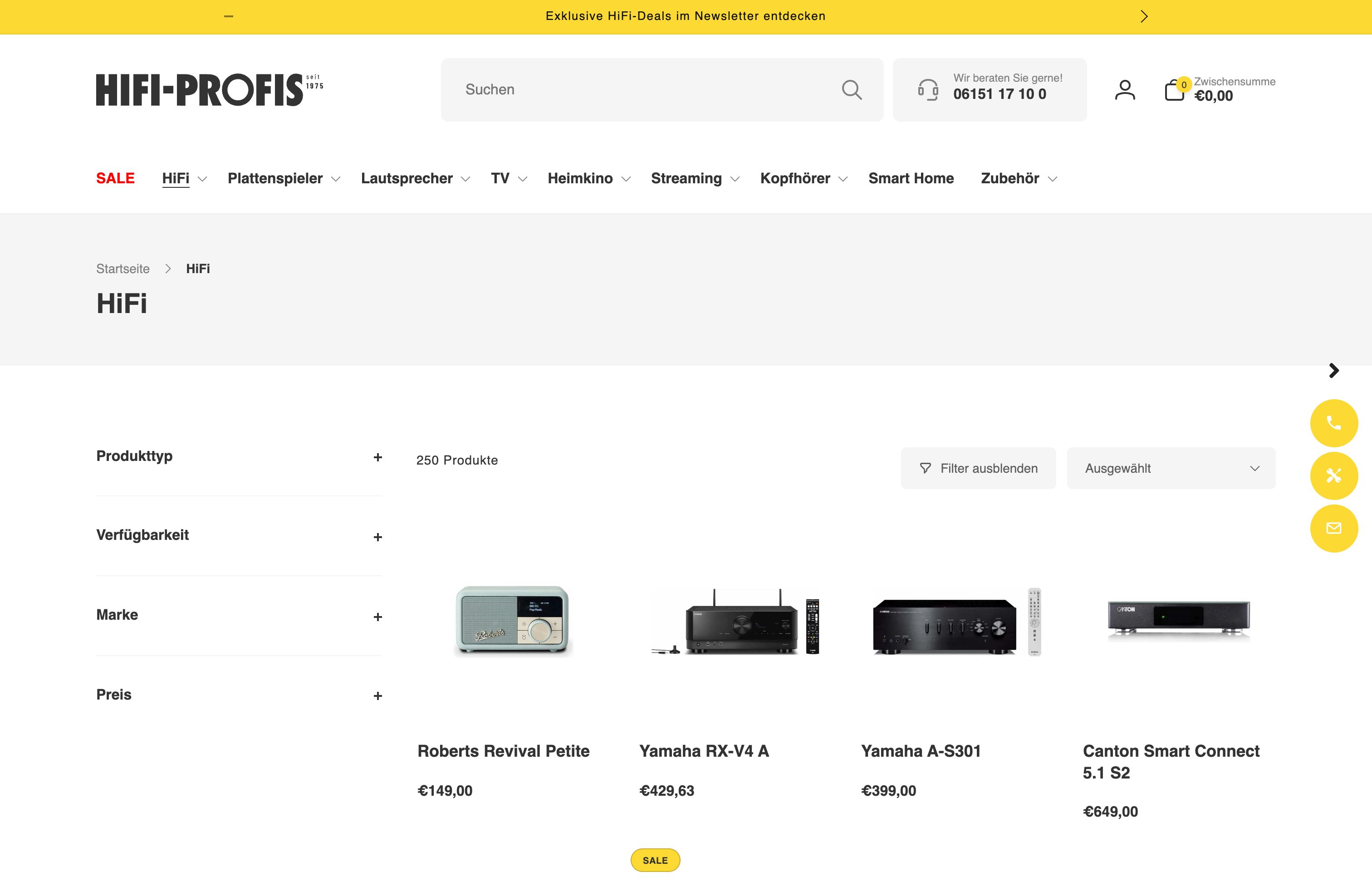Shopify Plus Migration für HiFi Profis Darmstadt screenshot