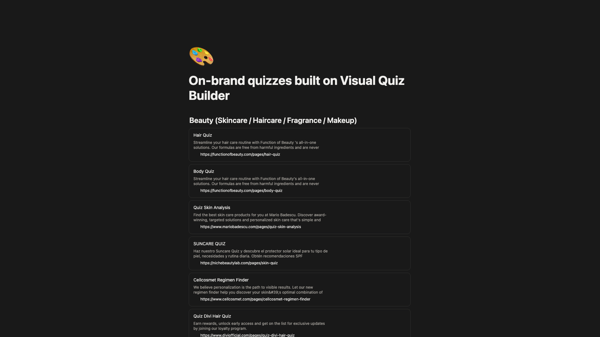 On-brand quizzes by Visual Quiz Builder